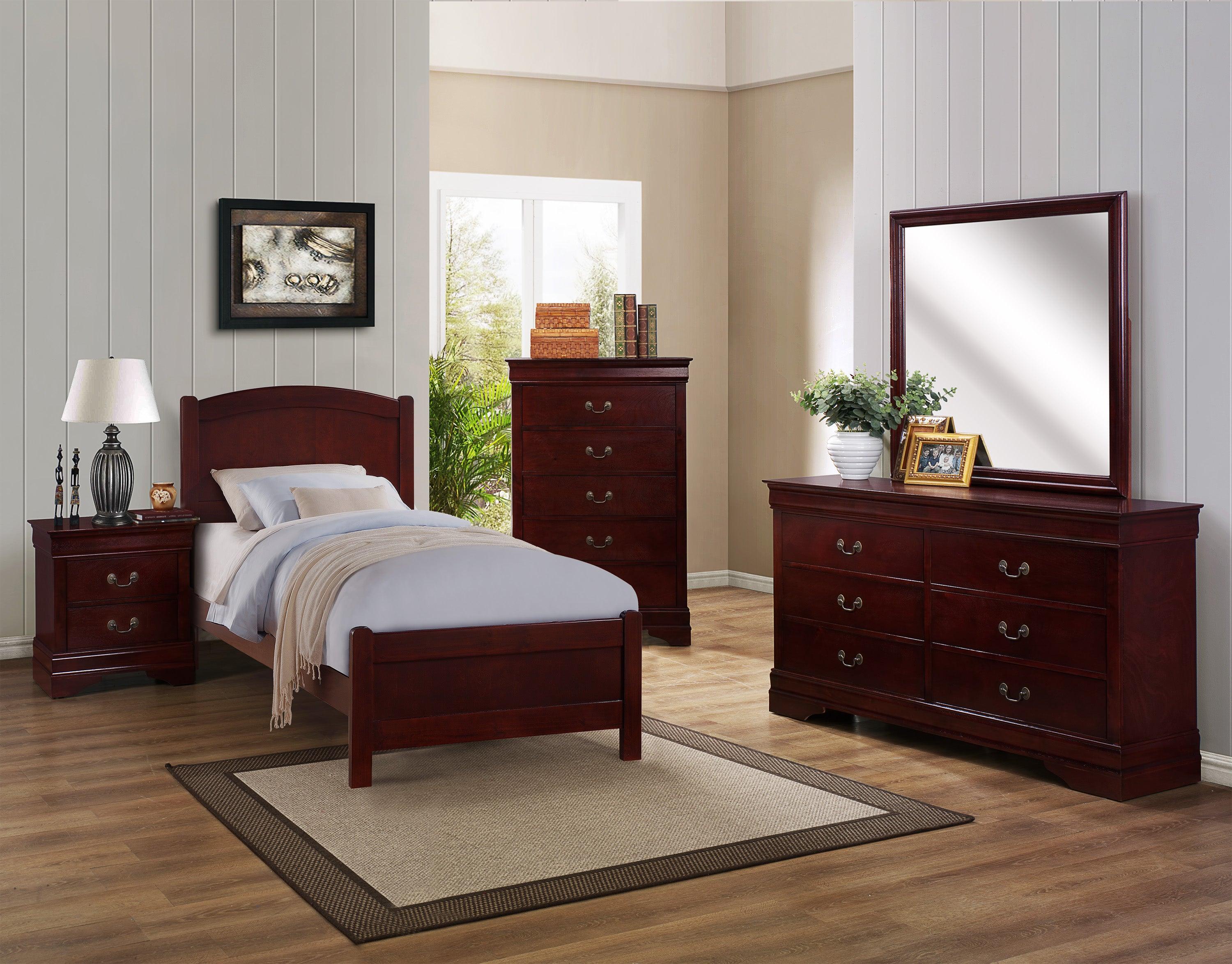 Louis Philip Chest Cherry Pewter 5 Drawers - Image 2