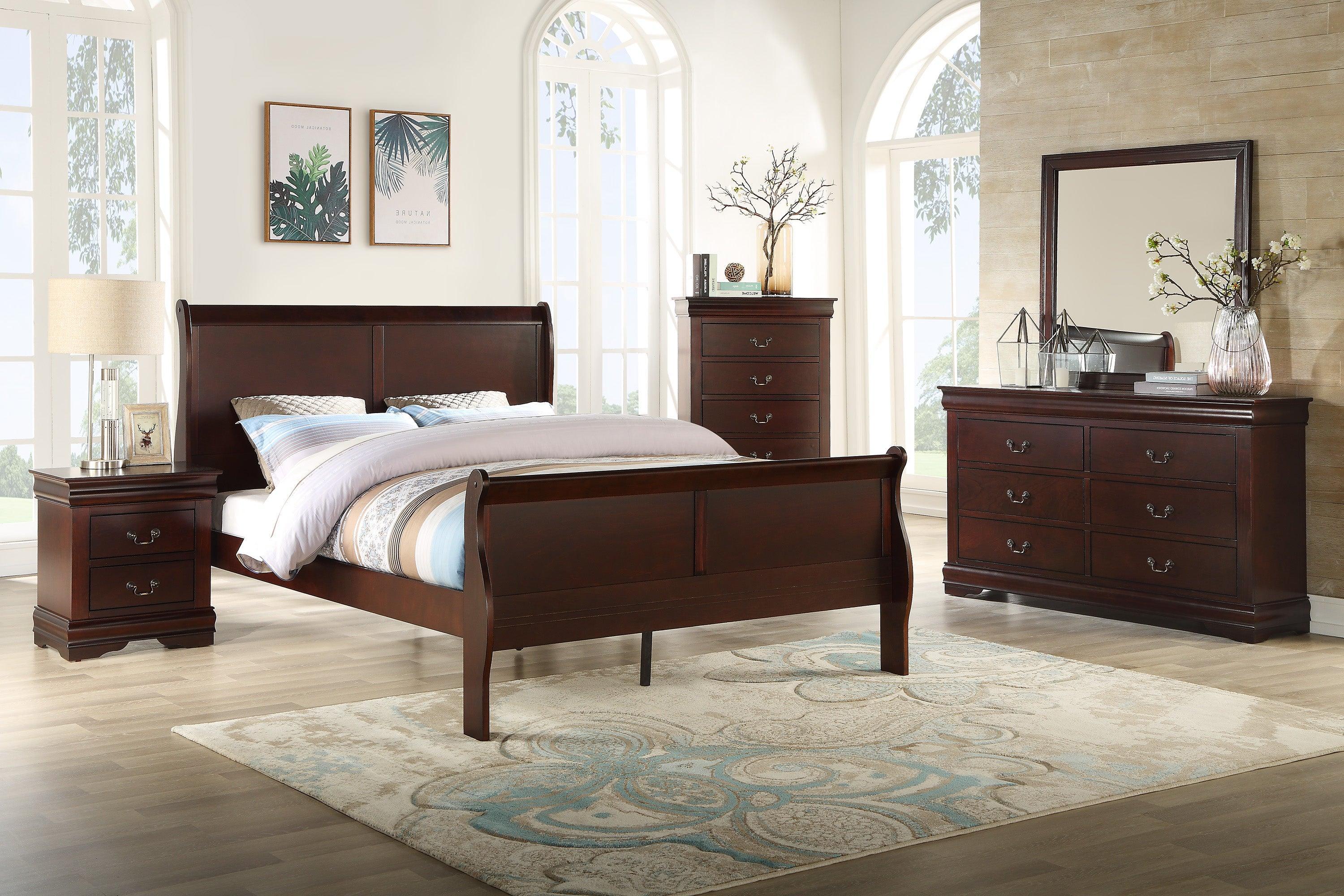 Louis Philip Cherry Sleigh Queen Bed - Image 2