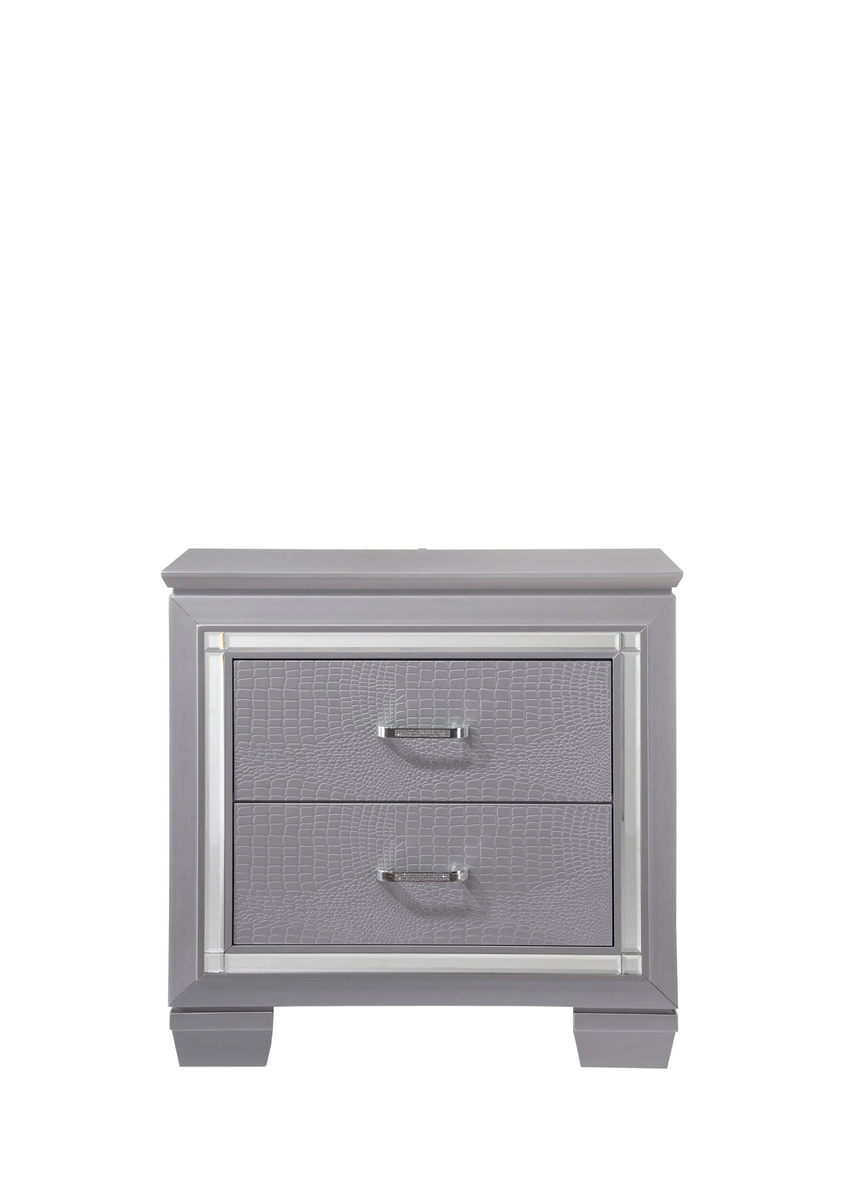 Lillian Nightstand Silver 2 Drawers - Image 2