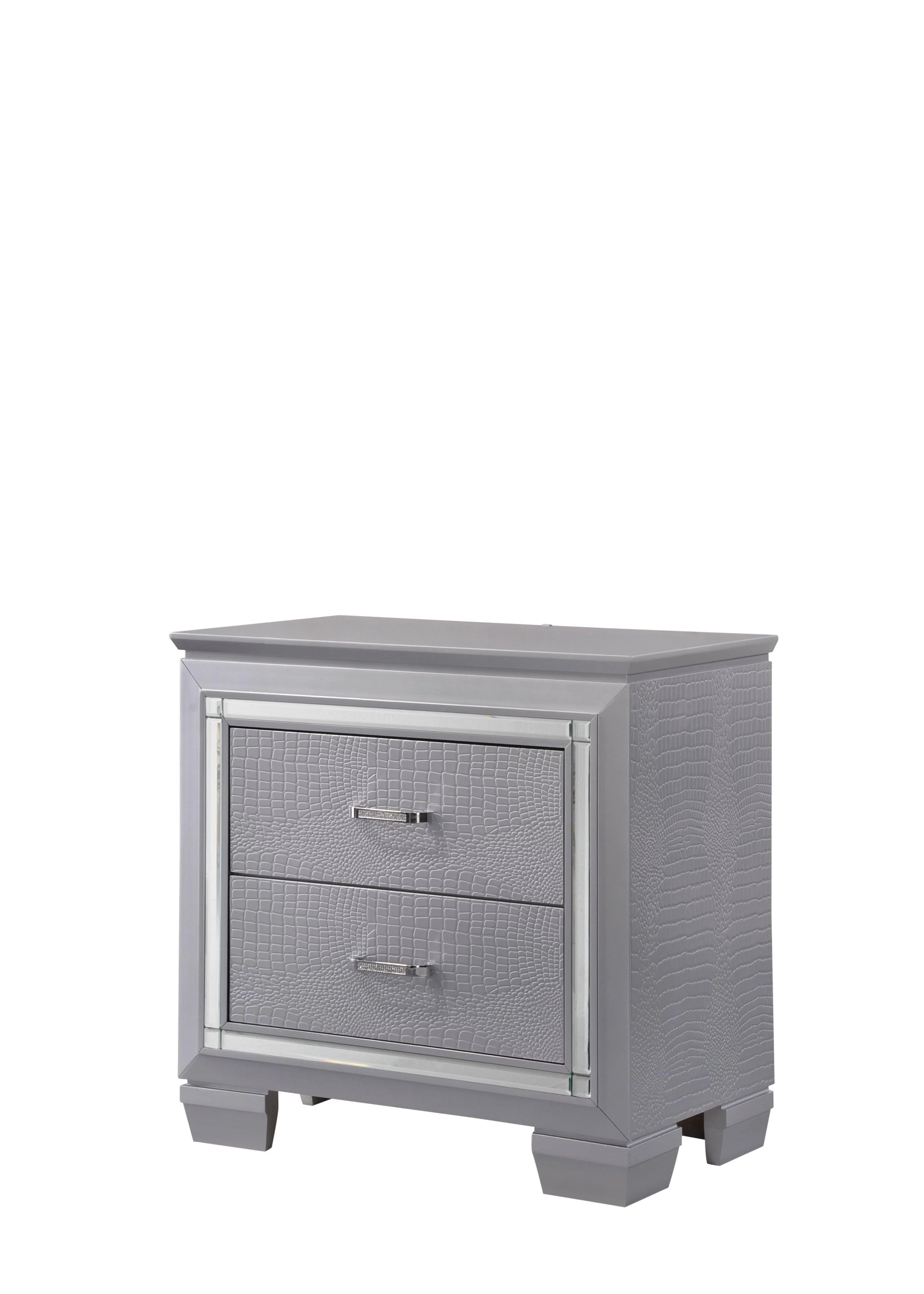 Lillian Nightstand Silver 2 Drawers - Image 3