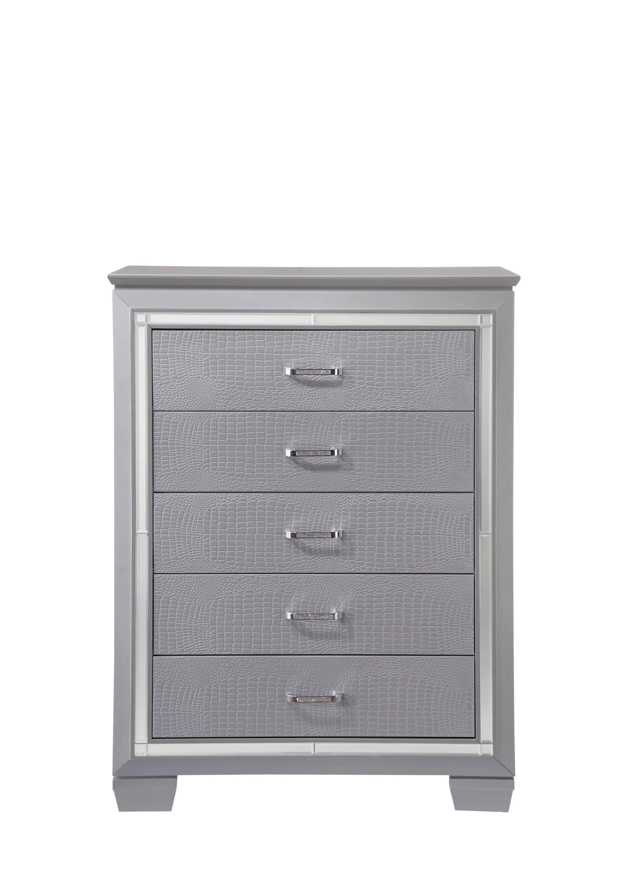 Lillian Chest Silver Faux 5 Drawers - Image 2