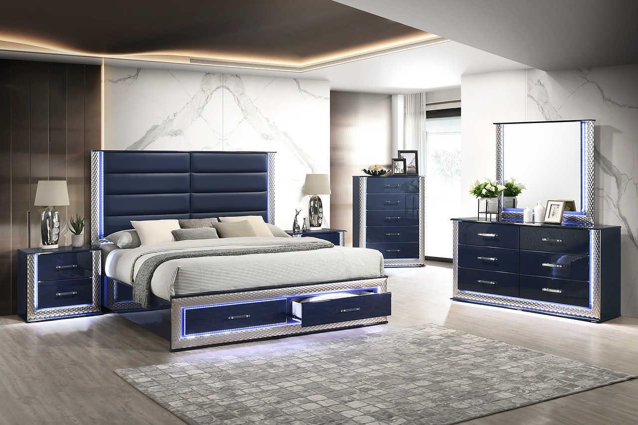 Aya LED Storage Platform Queen Bed - Image 2