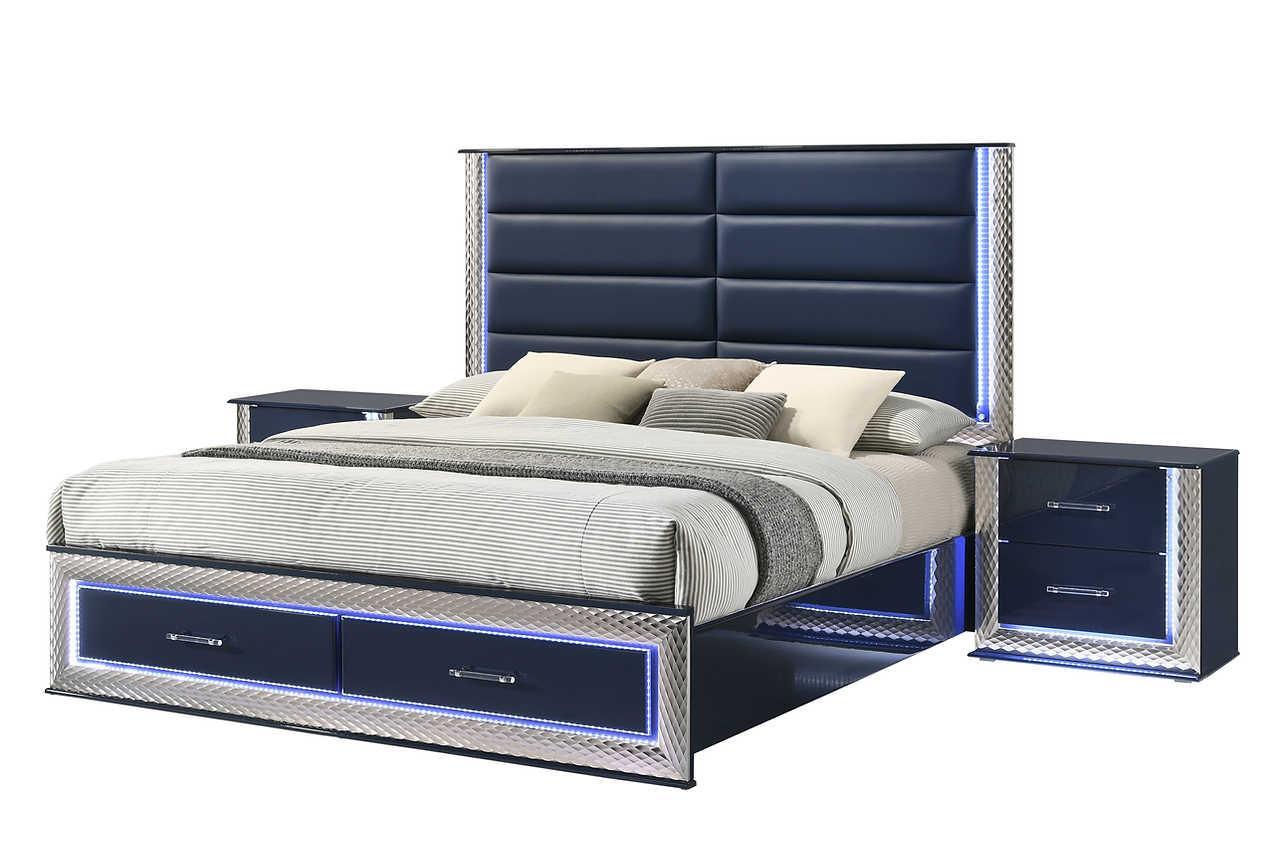 Aya LED Storage Platform Queen Bed - Image 1