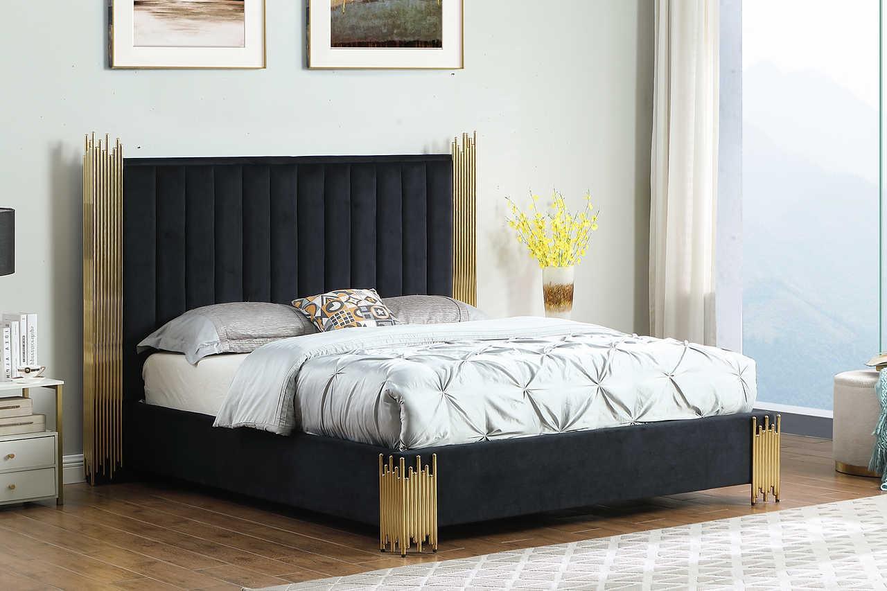 Token Black Upholstered Panel King Bed - Image 3