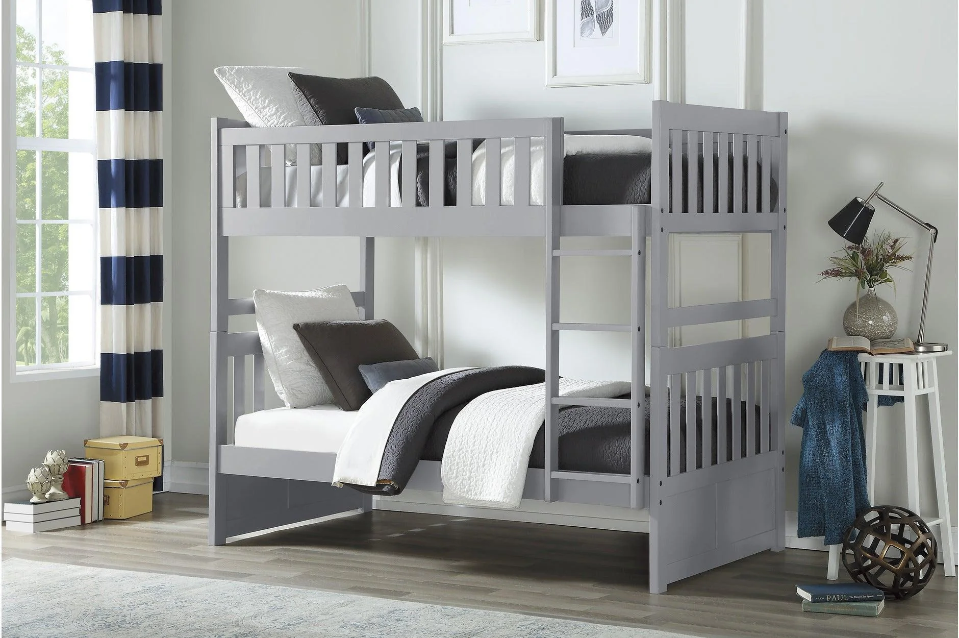 Orion Gray Twin Over Twin Bedroom Set