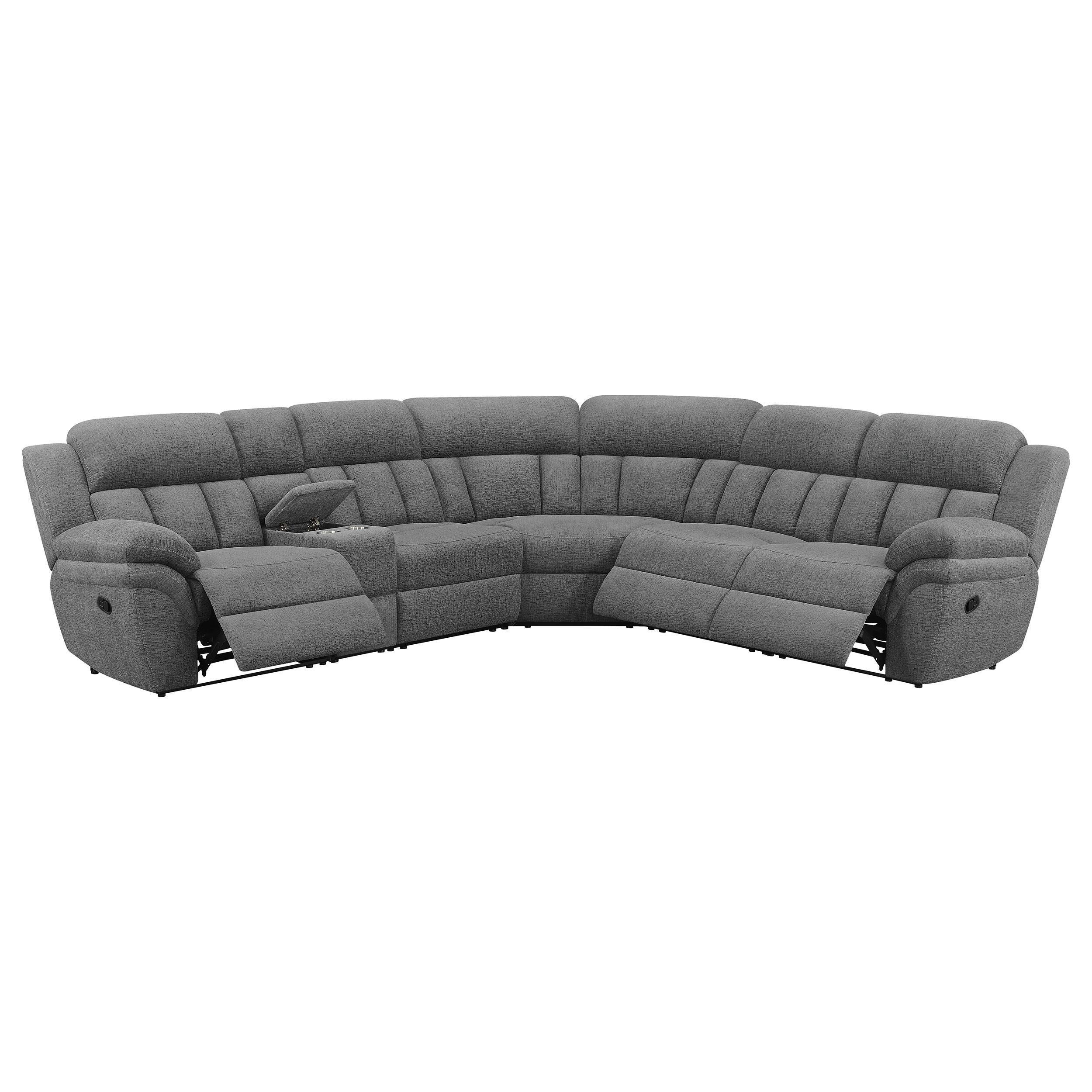 Bahrain 6-Piece Modular Reclining Sectional Sofa Charcoal - Image 3