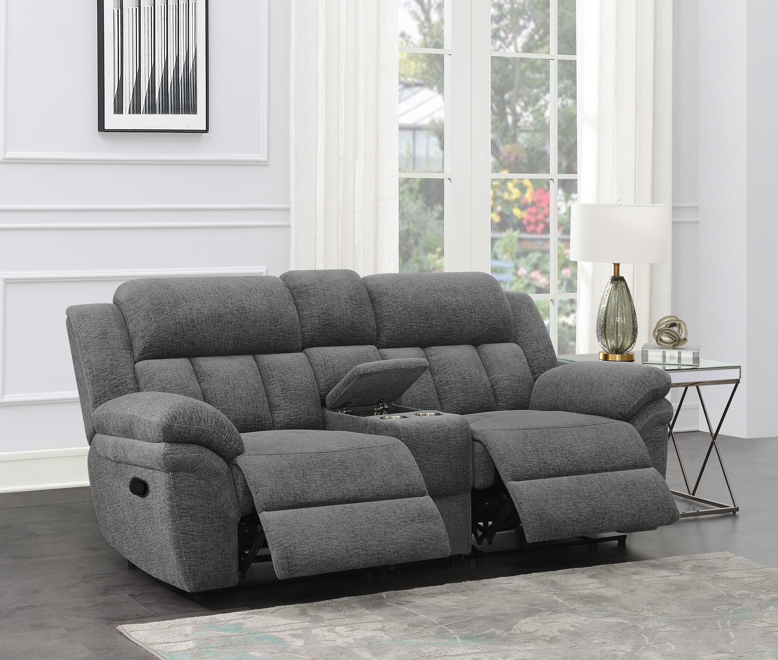 Bahrain Upholstered Motion Loveseat Charcoal - Image 2