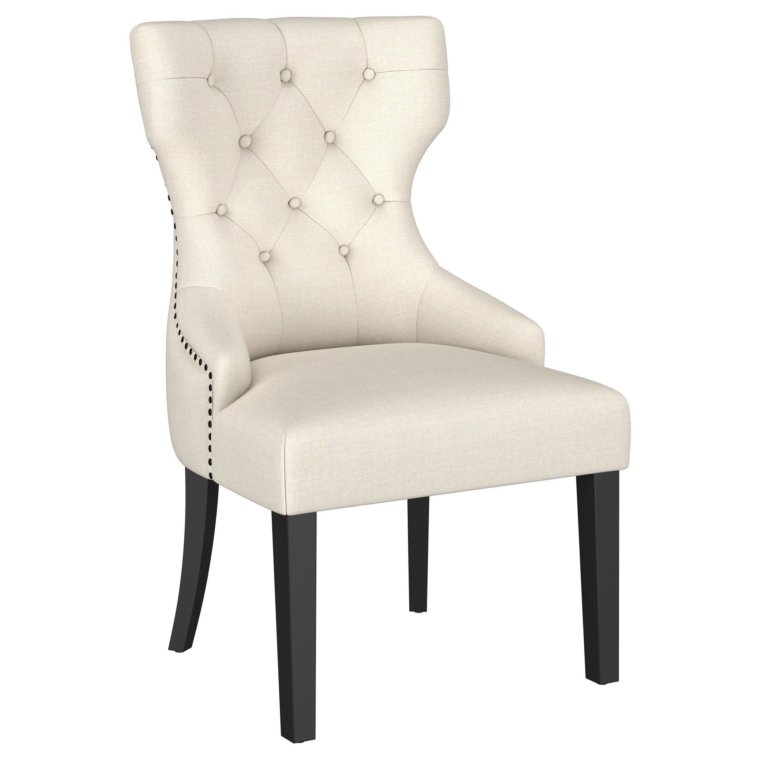 Baney Fabric Upholstered Dining Side Chair Beige Black - Image 2