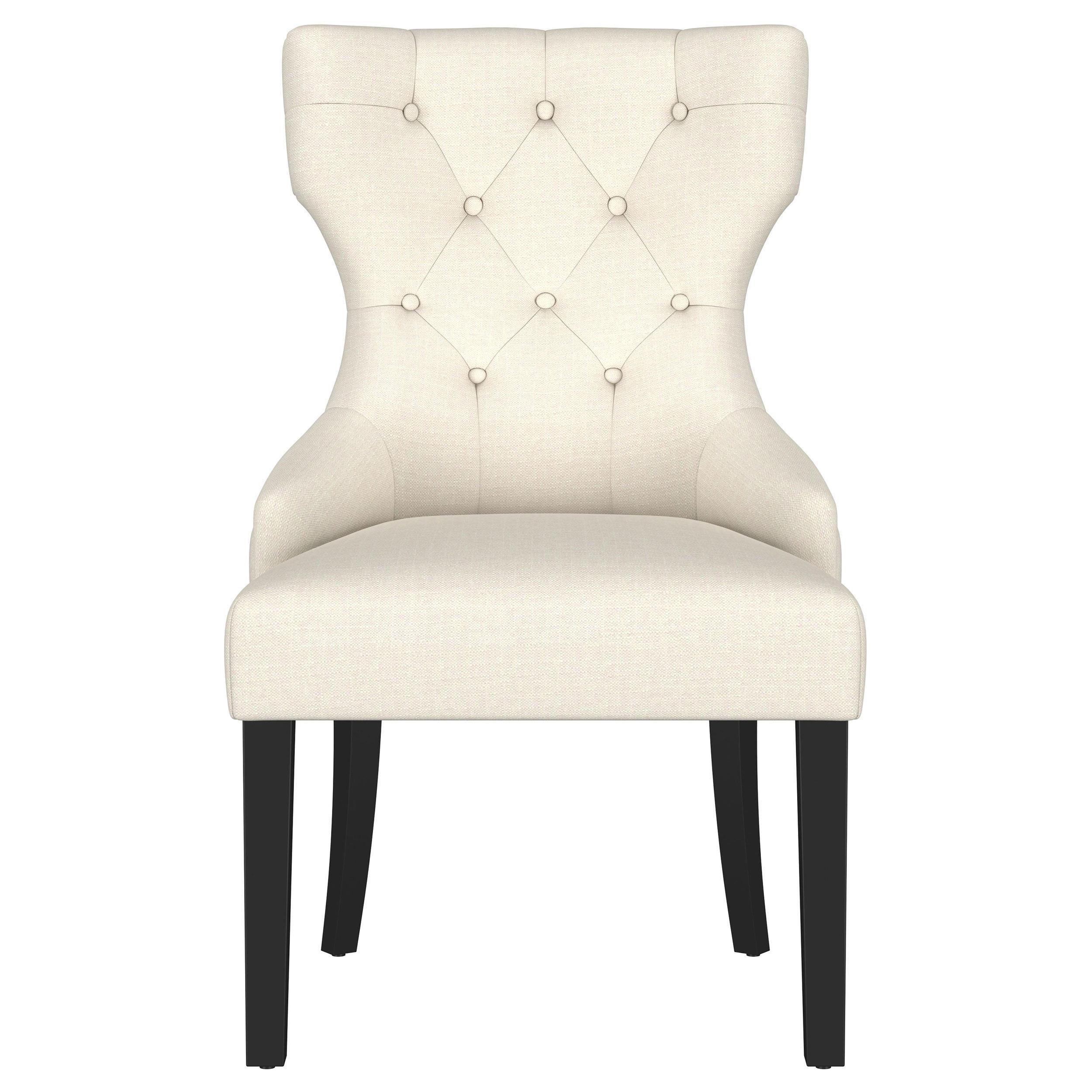 Baney Fabric Upholstered Dining Side Chair Beige Black - Image 3