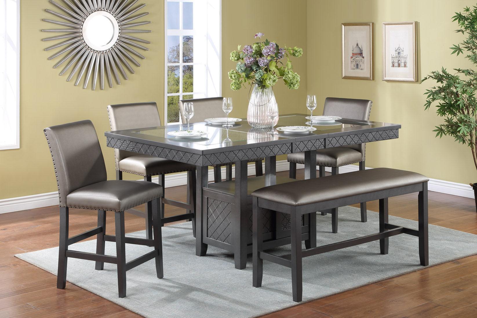 Bankston Gray Counter Height Set