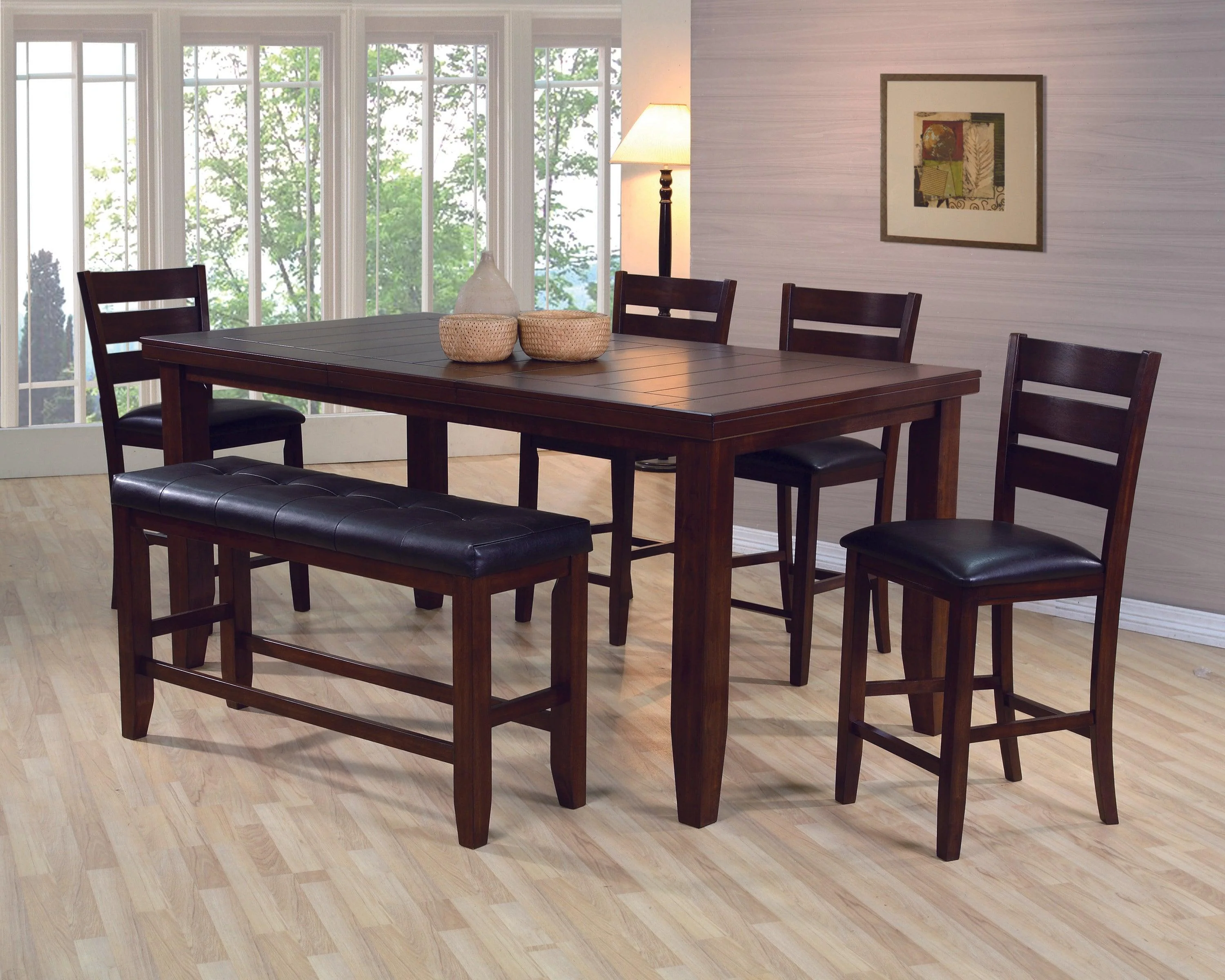 Bardstown Cherry Brown Rectangular Counter Height Set - Image 2