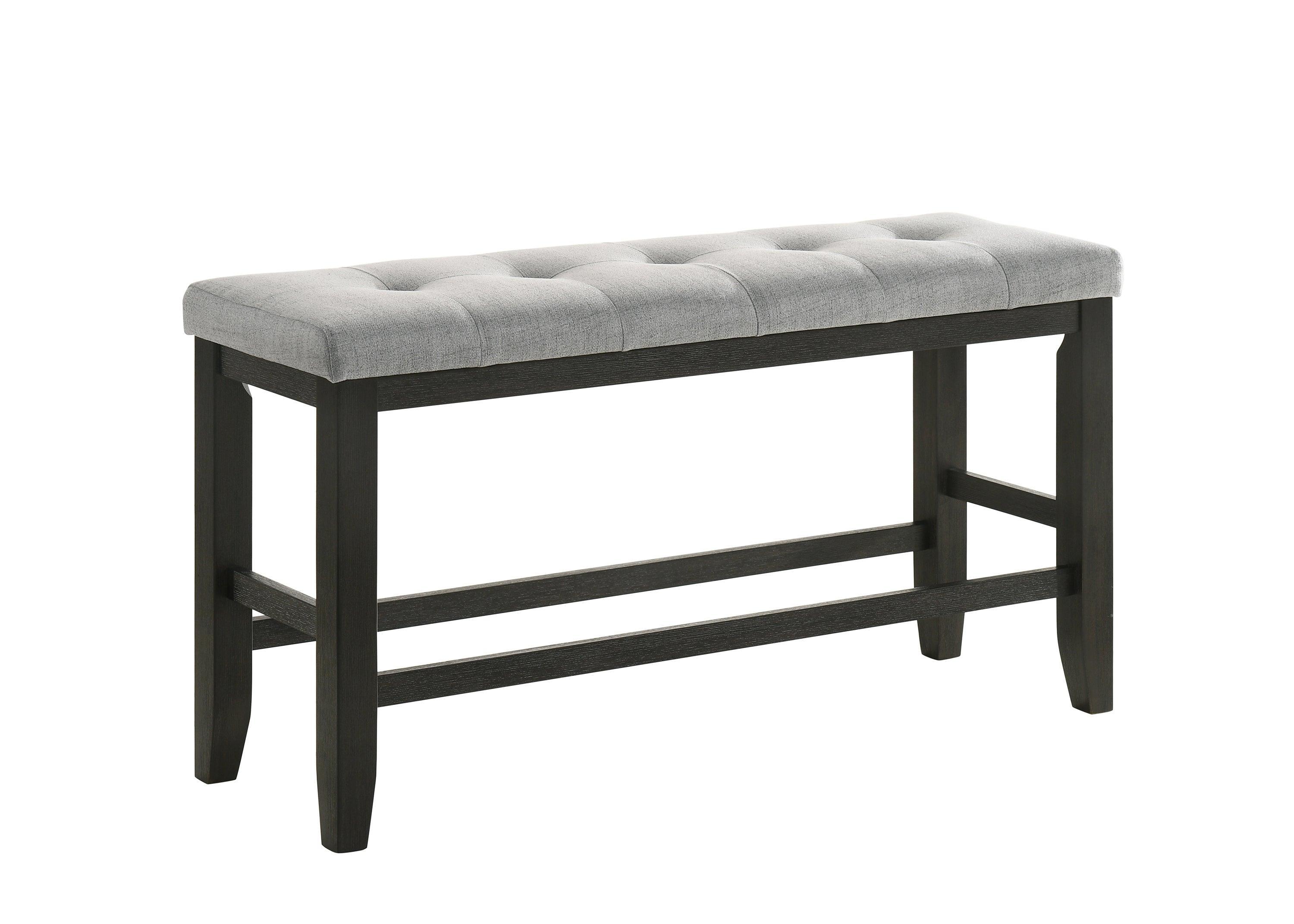 Bardstown Wheat Charcoal Fabric Tufted Counter Height Set - Image 2
