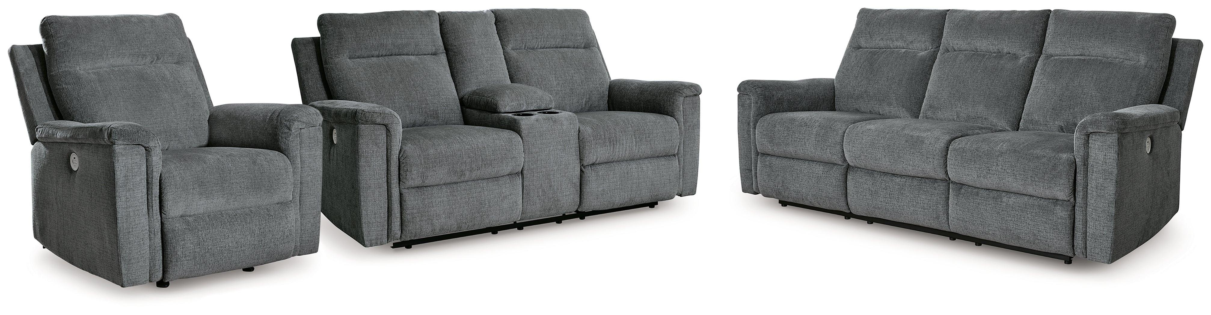 Barnsana Gravel Sofa Loveseat And Recliner - Image 2