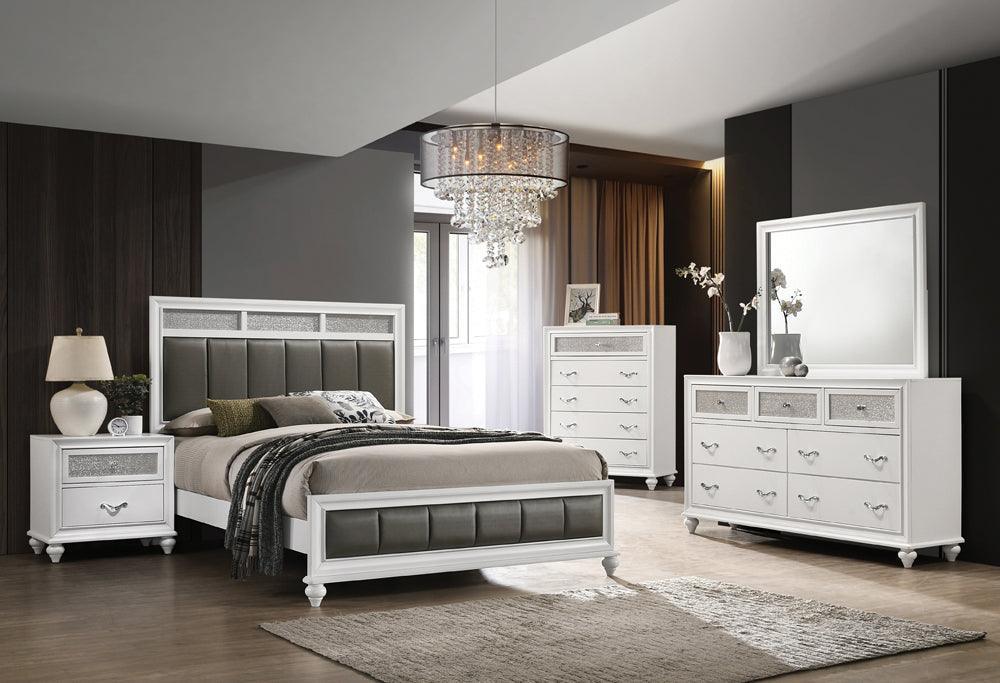 Barzini White Upholstered Panel Bedroom Set - Image 1