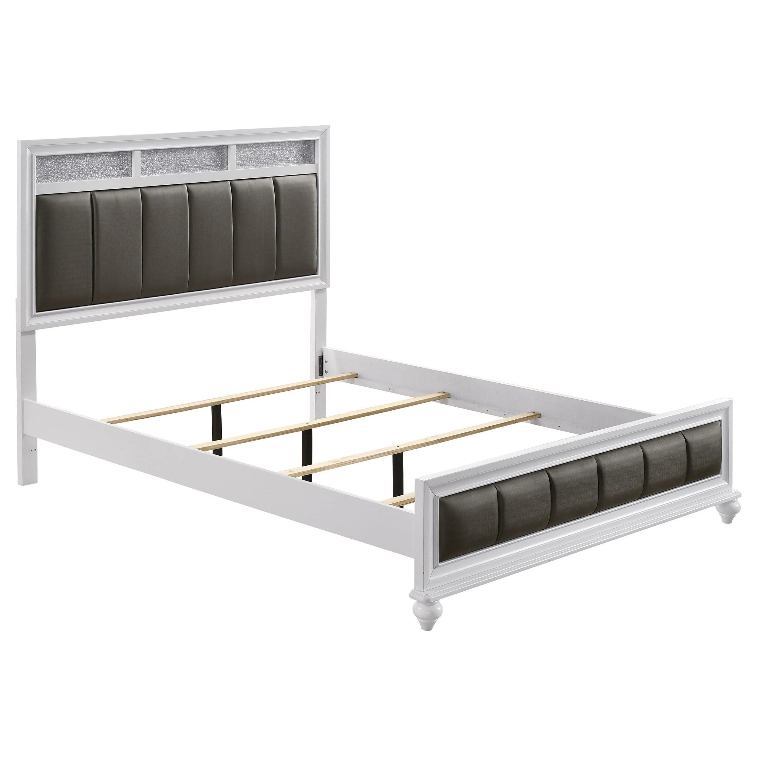 Barzini White Upholstered Panel Bedroom Set - Image 3