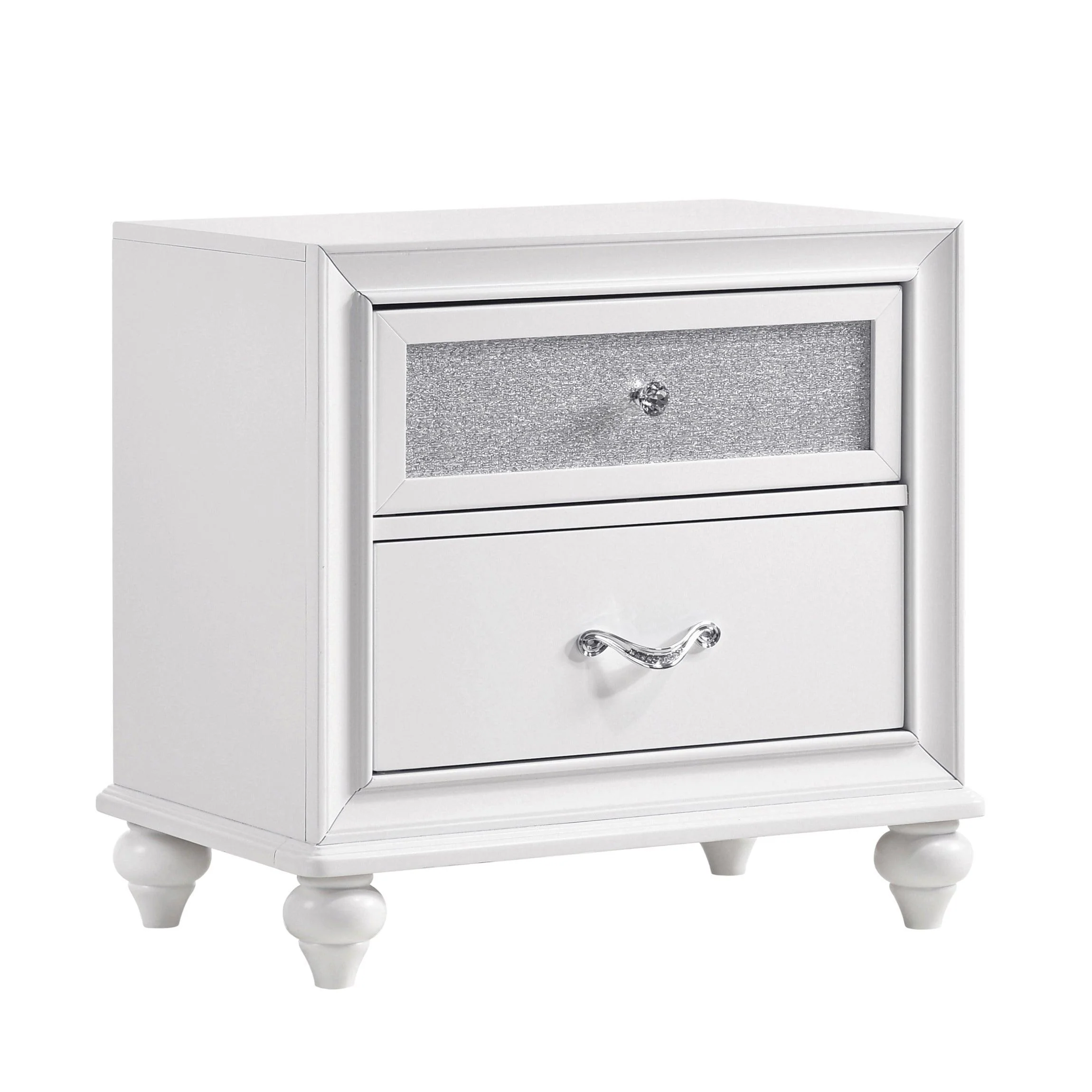 Barzini White Wingback Tufted Bedroom Set - Image 3
