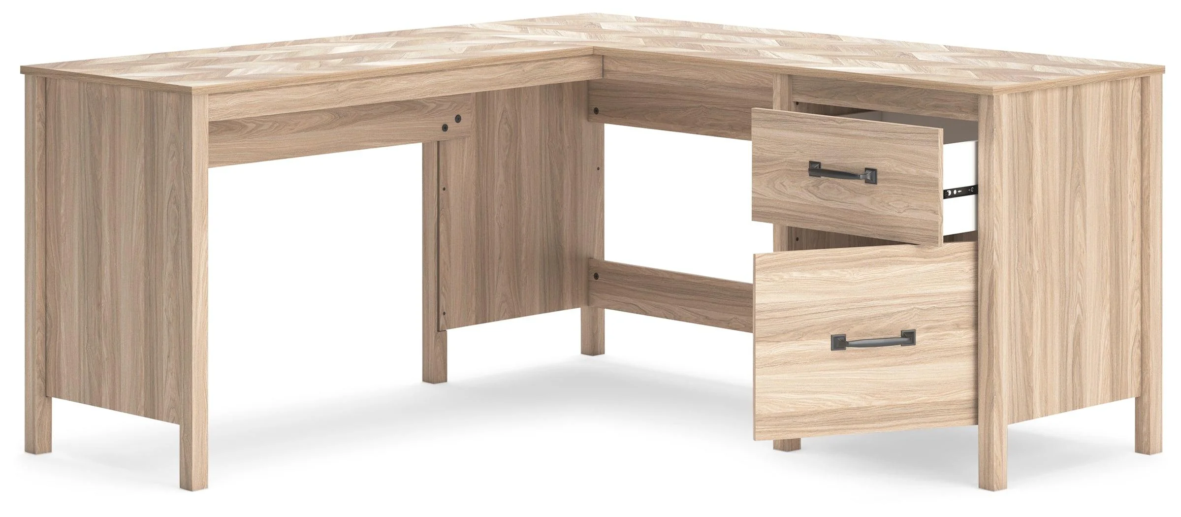 Battelle Tan 60" Home Office Desk With Return - Image 3