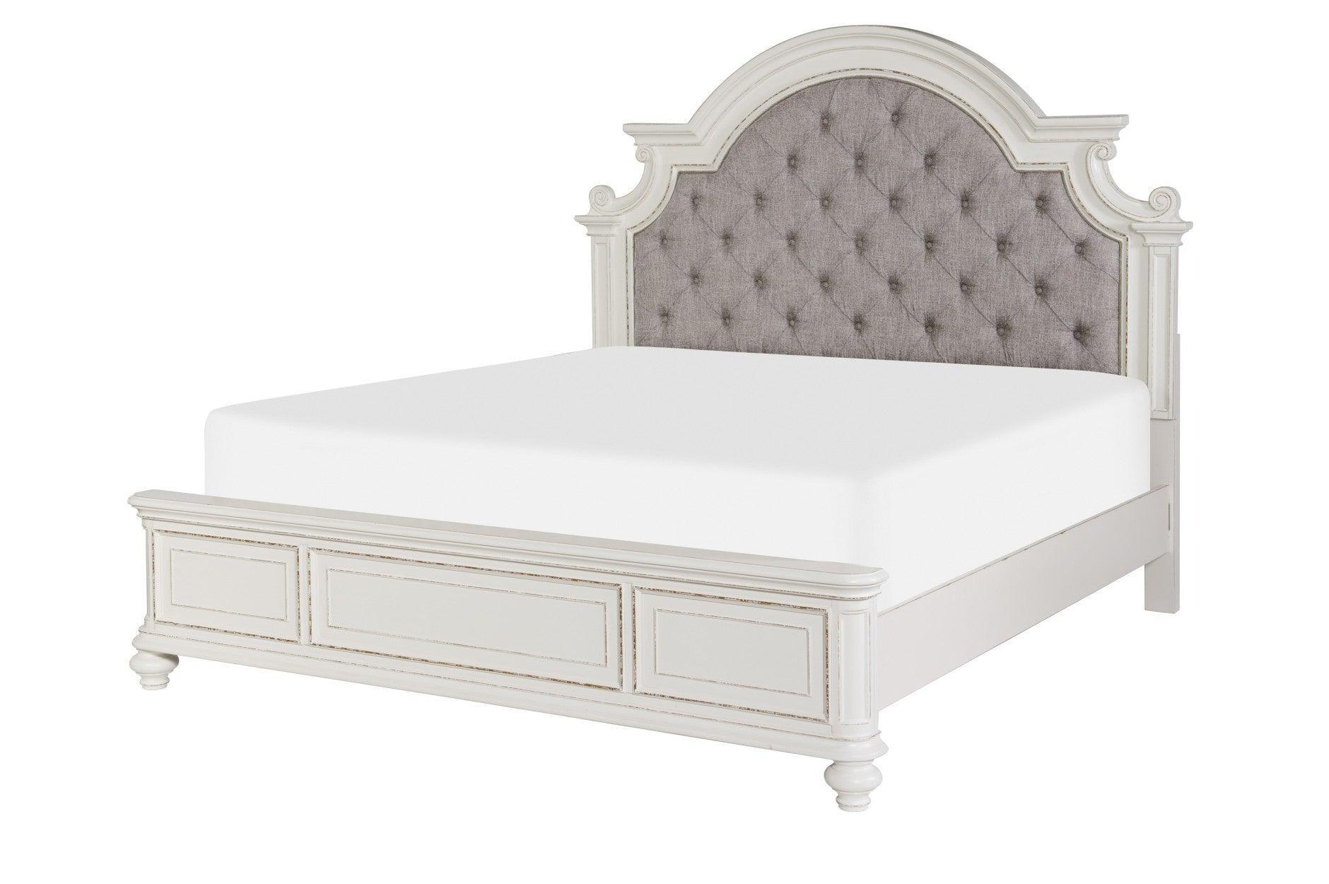 Baylesford Antique White Fabric Tufted Panel Bedroom Set - Image 3