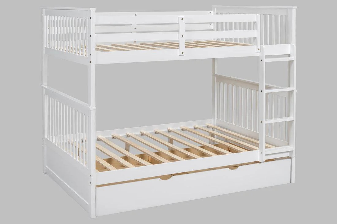 White Trundle Twin Over Twin Bunk Bed - Image 2