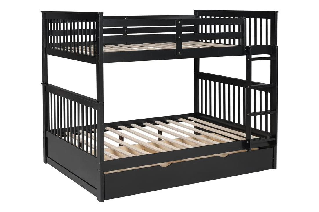 Black Trundle Twin Over Twin Bunk Bed - Image 2