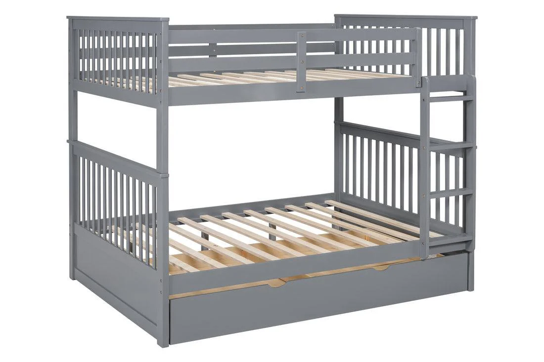 Gray Trundle Twin Over Twin Bunk Bed - Image 2