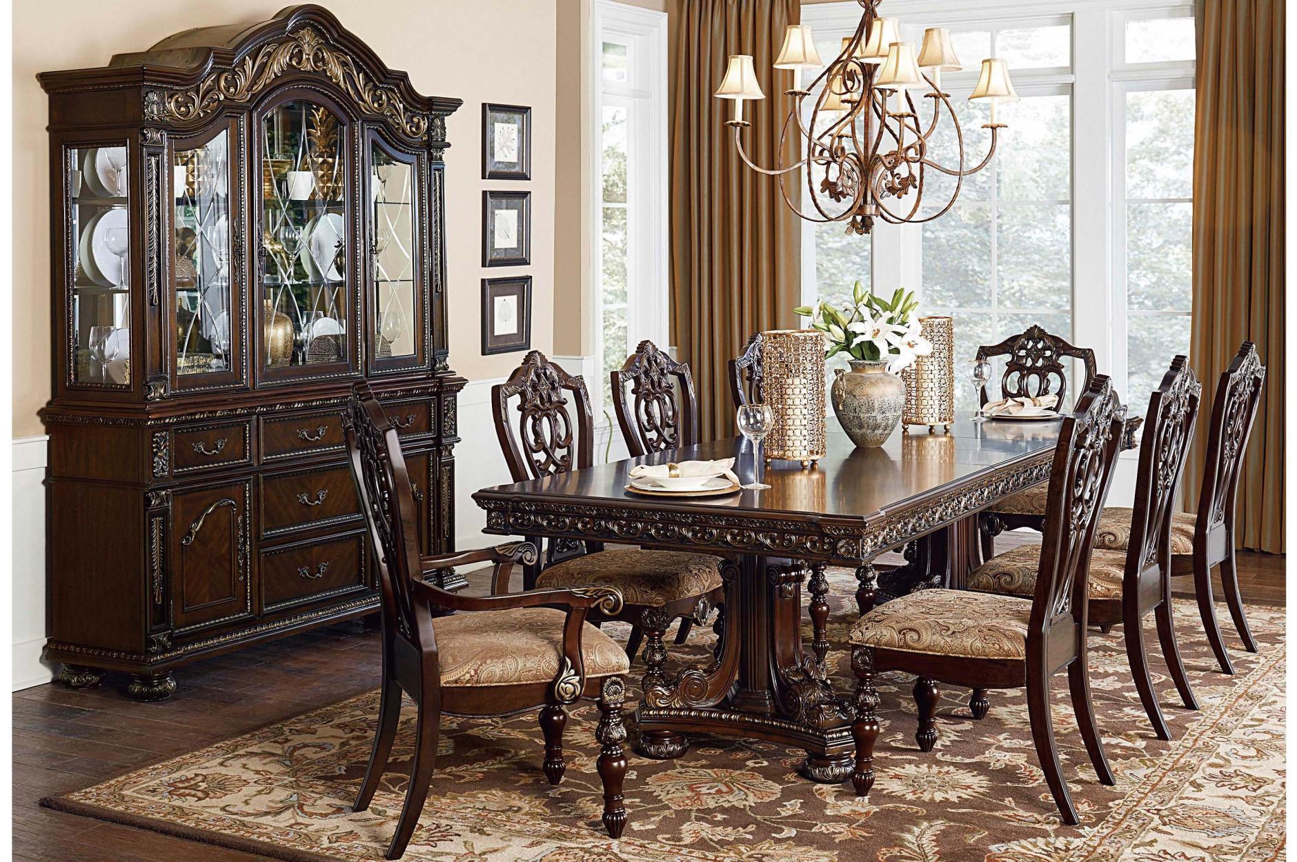 Catalonia Dark Bronze Upholstered Rectangular Dining Room Set - Image 1