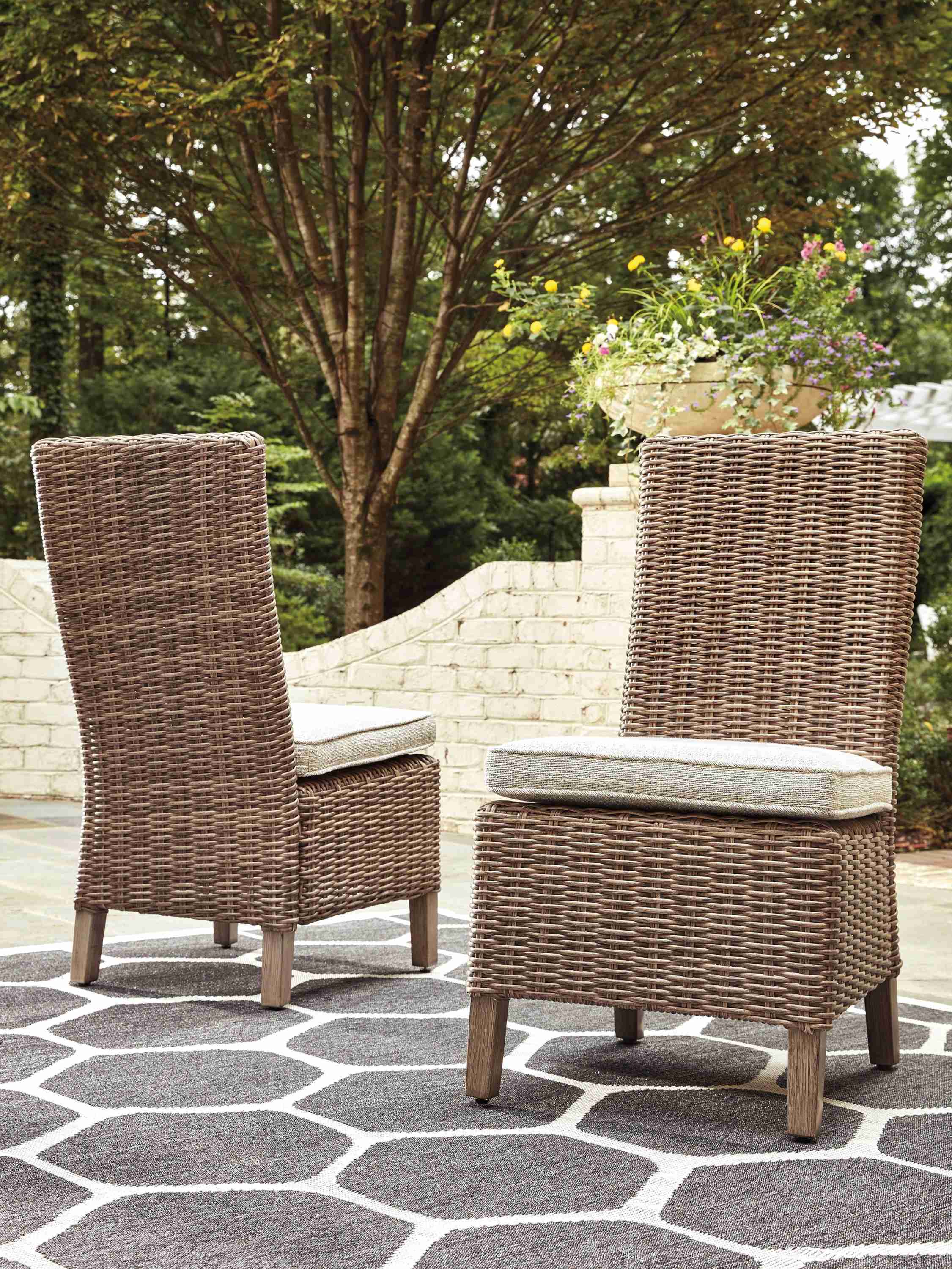 Beachcroft Beige Outdoor Dining Table And 4 Chairs Bench - Image 3
