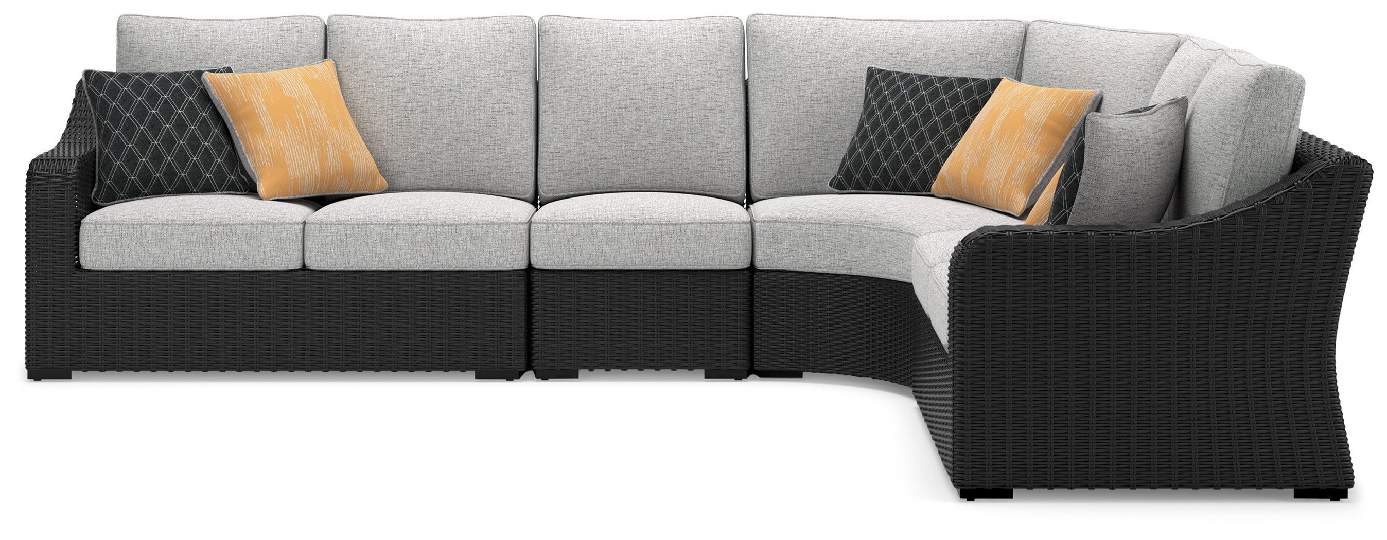 Beachcroft Black 4-Piece Outdoor Sectional - Image 3