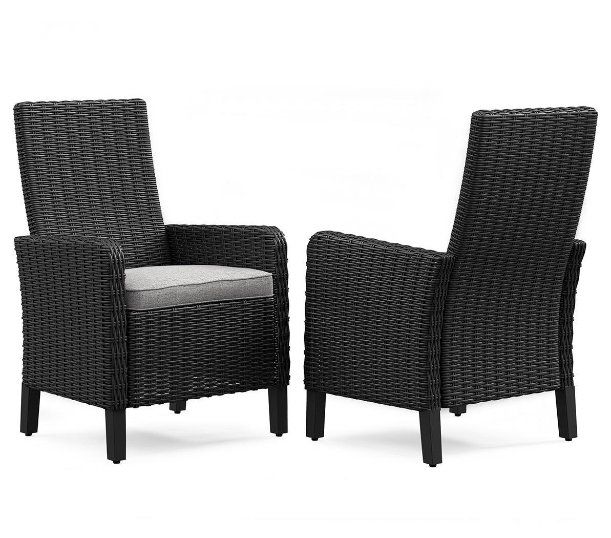 Beachcroft Black Light Gray Outdoor Arm Chair With Cushion (Set of 2) - Image 2