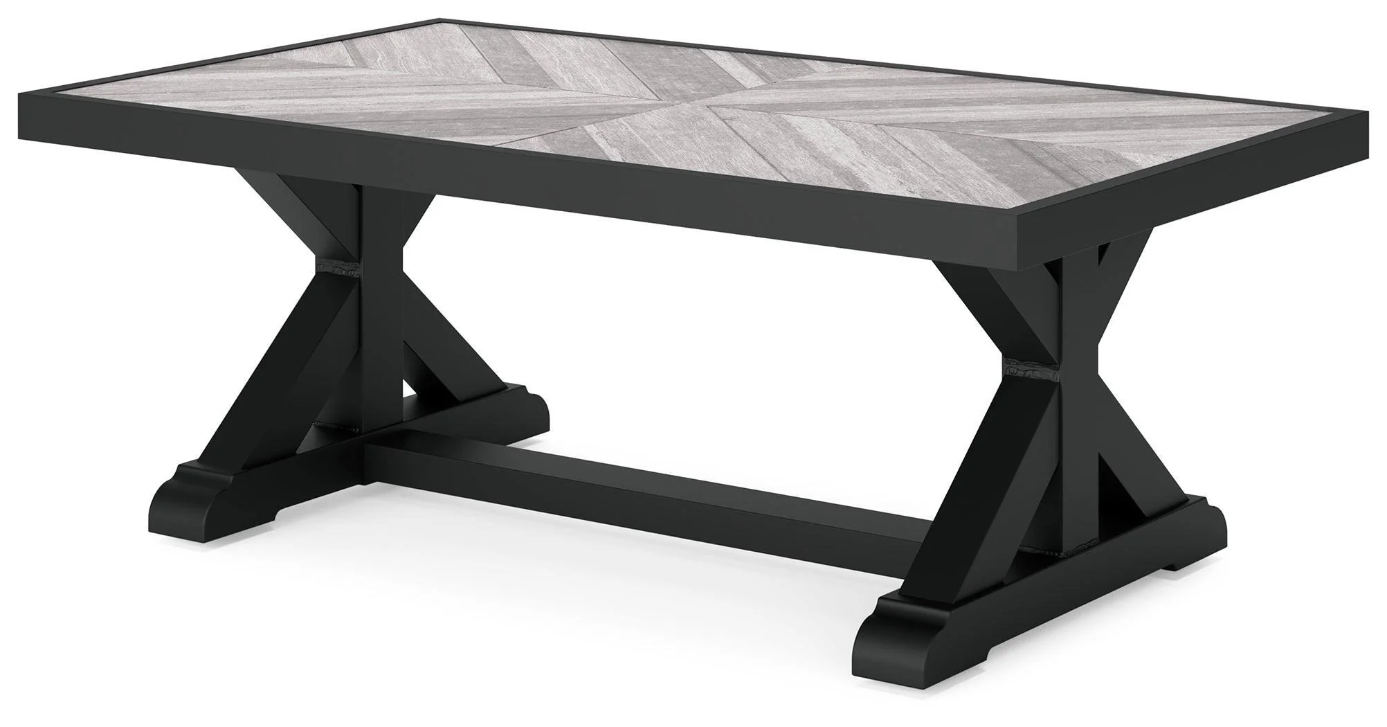 Beachcroft Black Light Gray Outdoor Coffee Table - Image 3