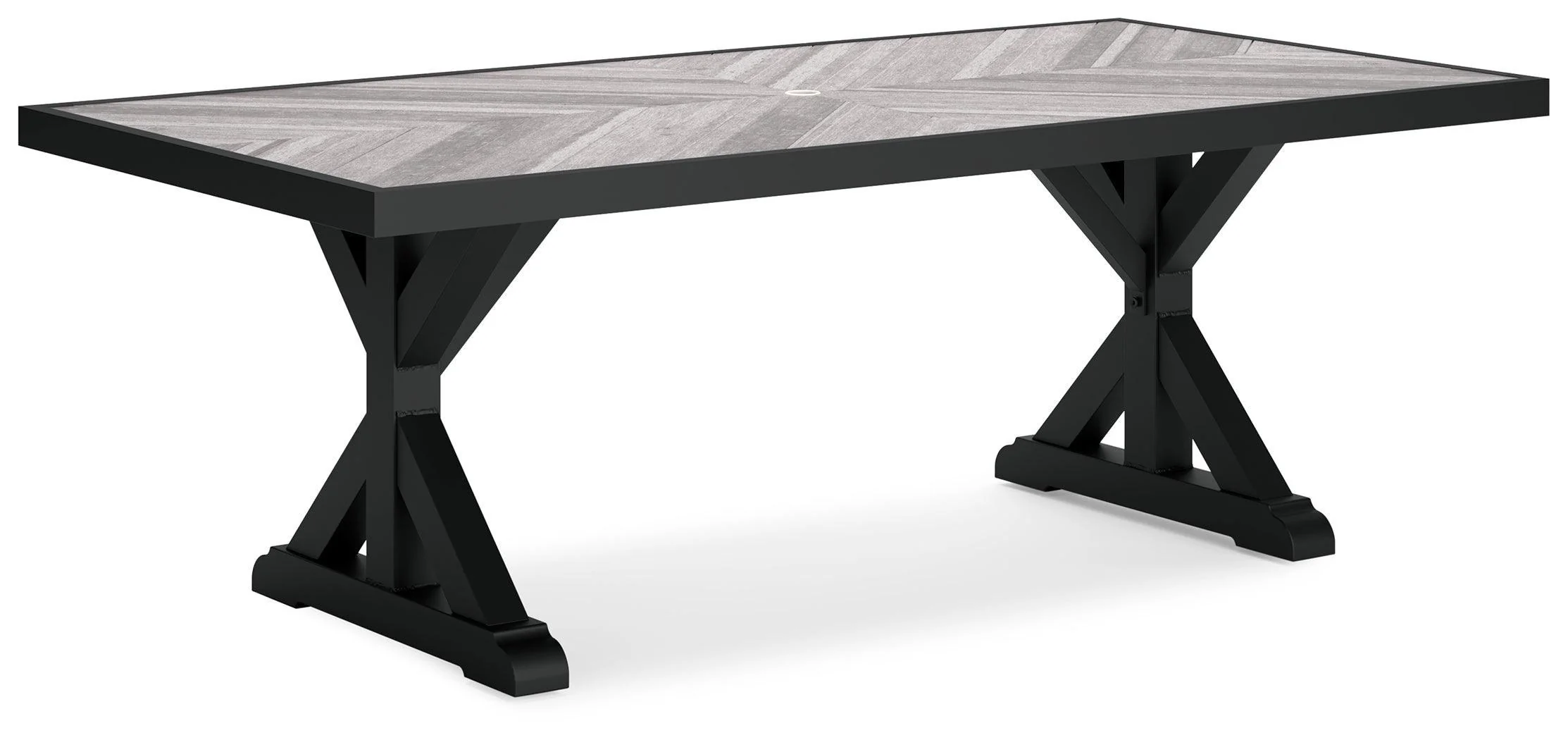 Beachcroft Black Light Gray Outdoor Dining Table - Image 2