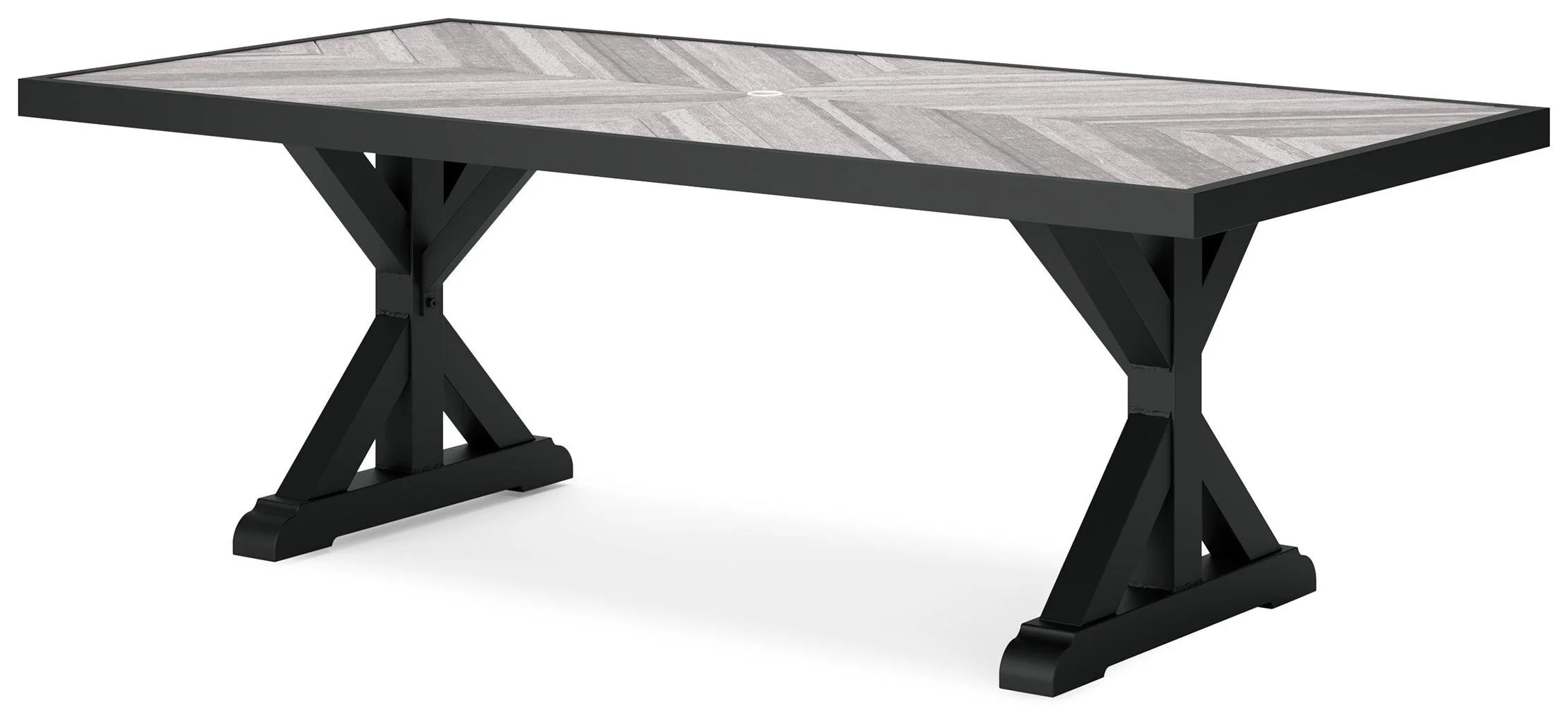 Beachcroft Black Light Gray Outdoor Dining Table - Image 3