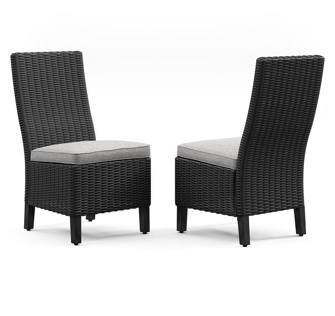 Beachcroft Black Light Gray Outdoor Side Chair With Cushion (Set of 2) - Image 2