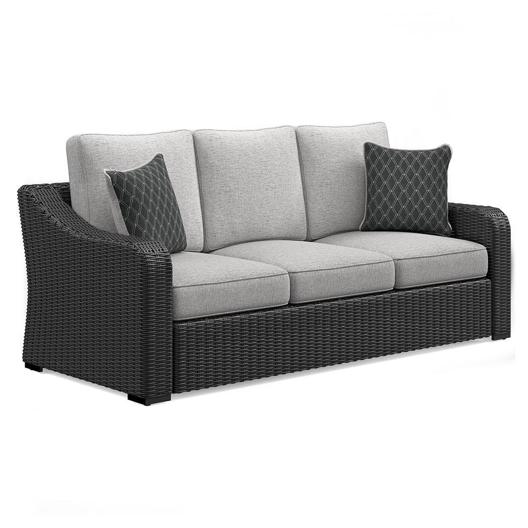 Beachcroft Black Light Gray Outdoor Sofa And 2 Chairs With Coffee Table - Image 3