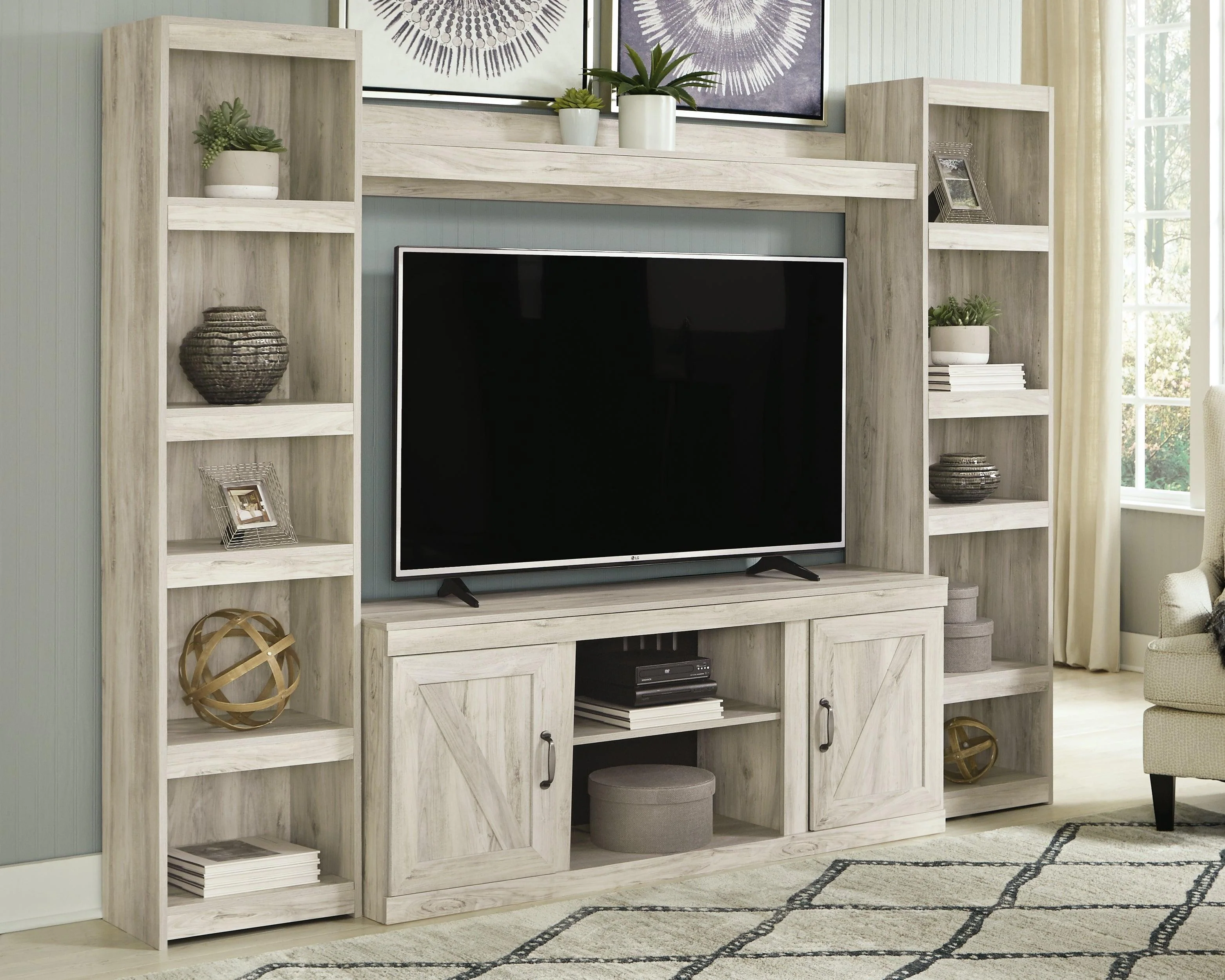 Bellaby Whitewash 4-Piece Entertainment Center - Image 2