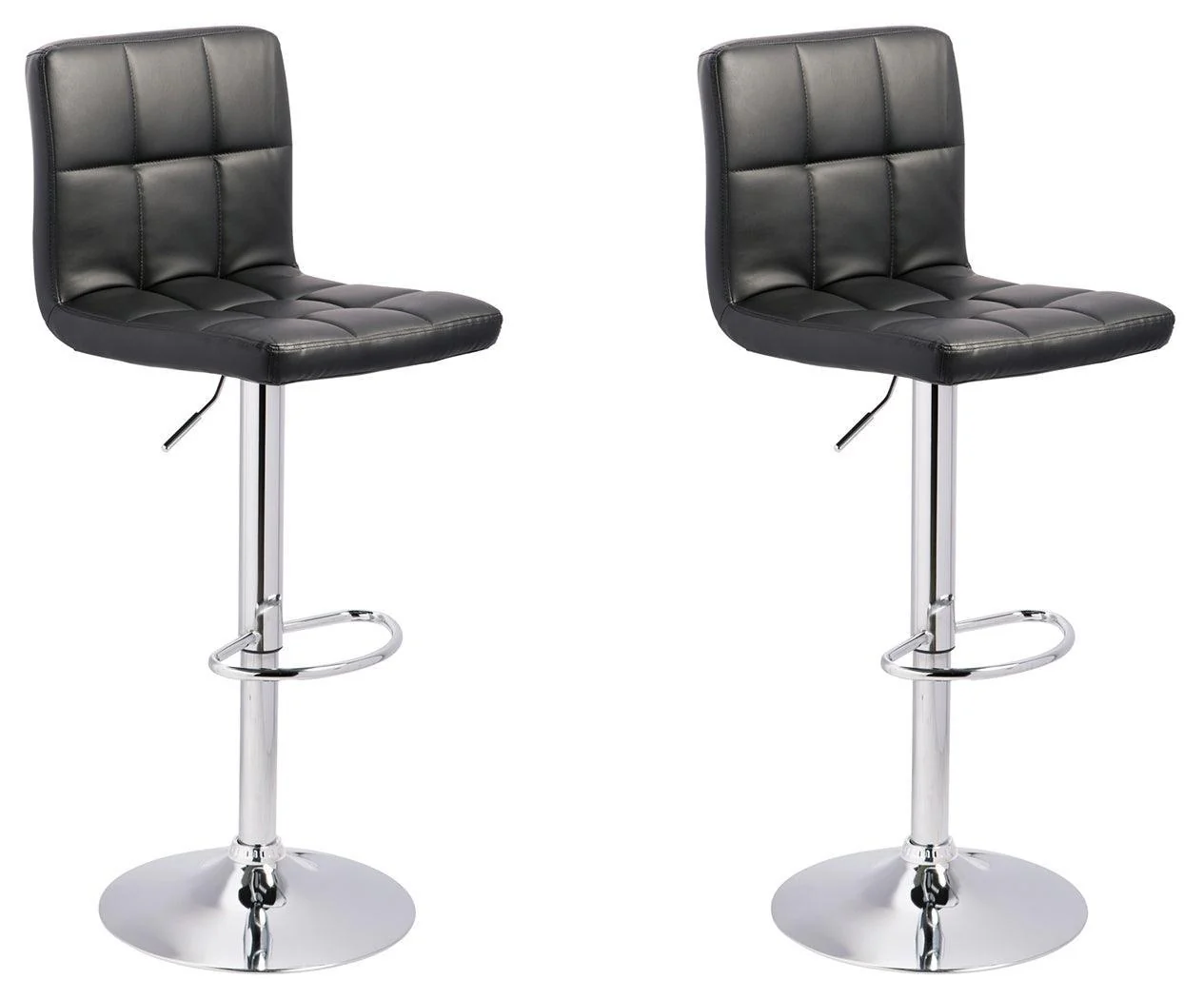 Bellatier Black Chrome Finish 2-Piece Bar Stool - Image 2