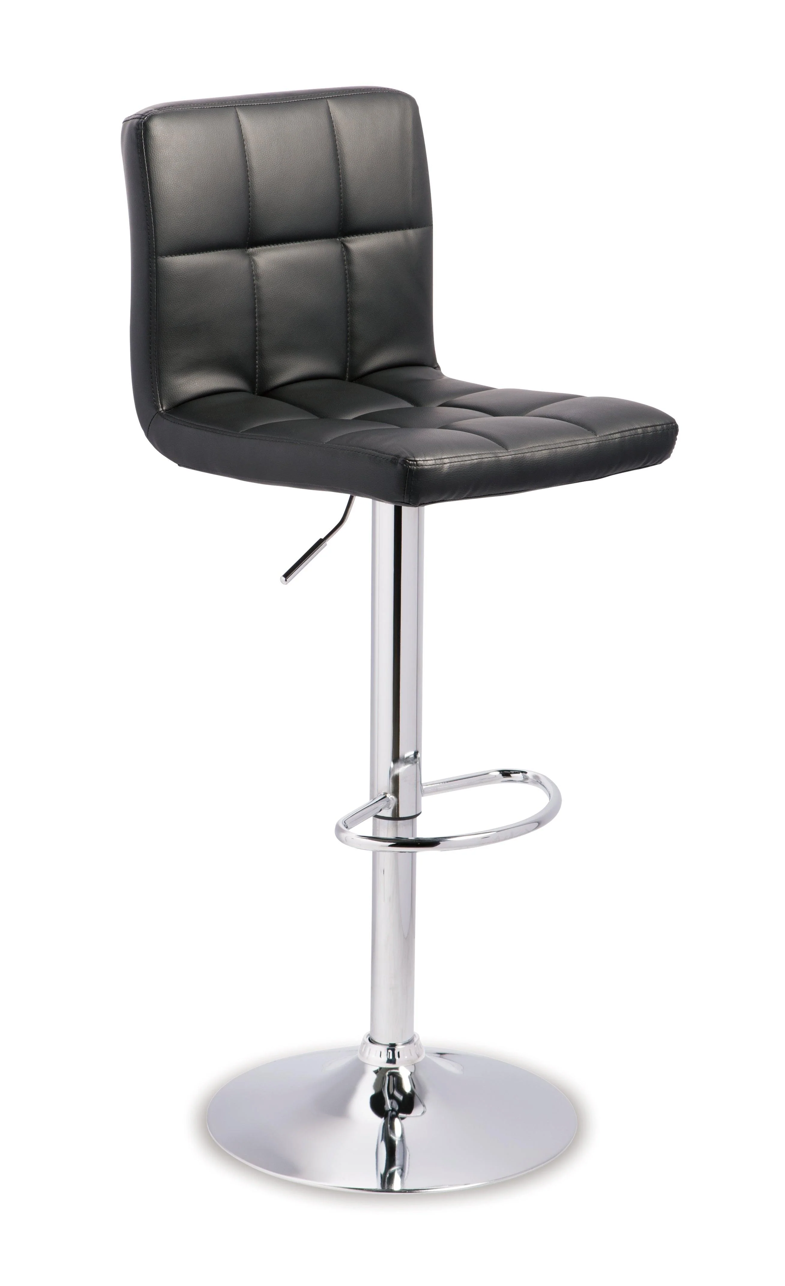 Bellatier Black Chrome Finish 2-Piece Bar Stool - Image 3