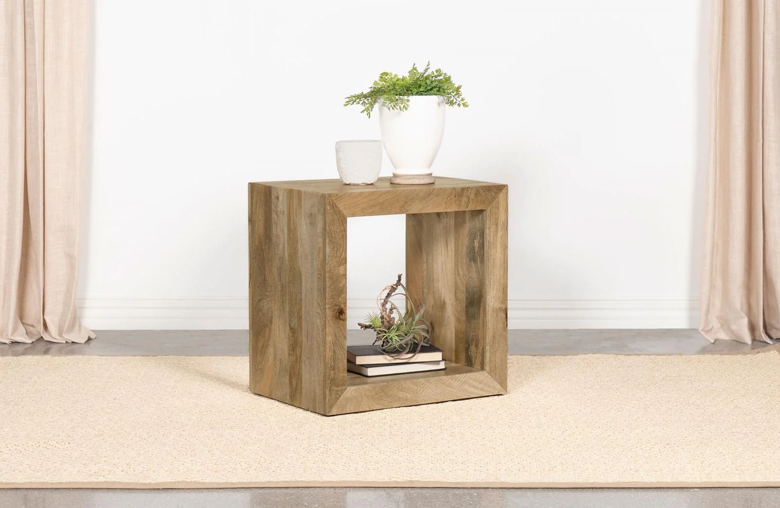 Benton Rectangular Solid Wood End Table Natural - Image 2