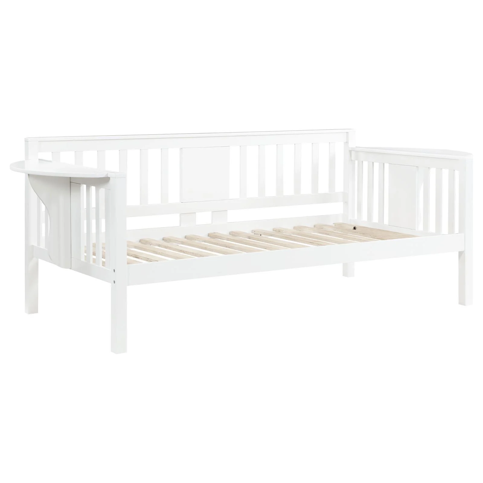 Bethany Wood Twin Daybed With Drop down Tables White - Image 3