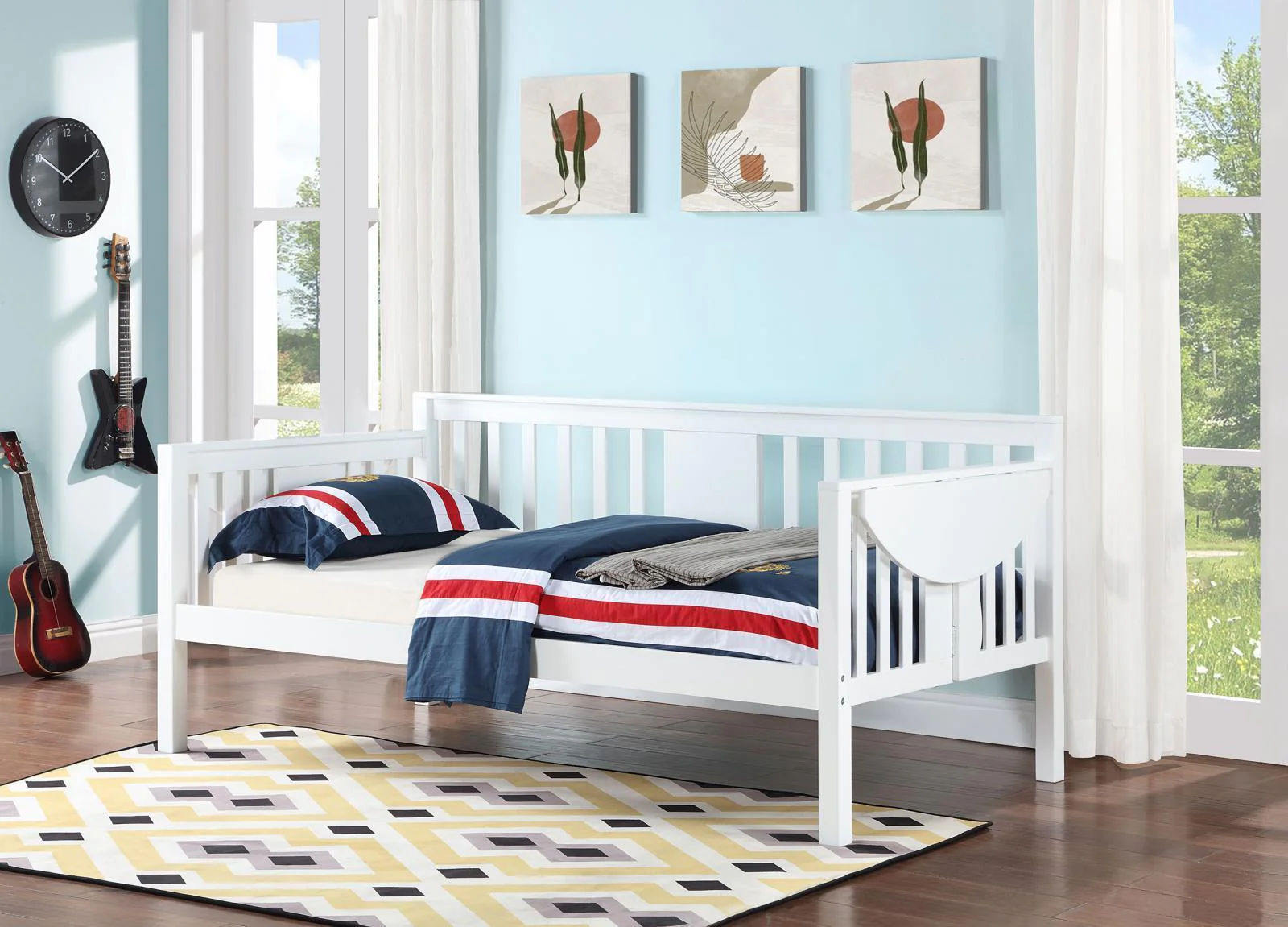 Bethany Wood Twin Daybed With Drop down Tables White - Image 2