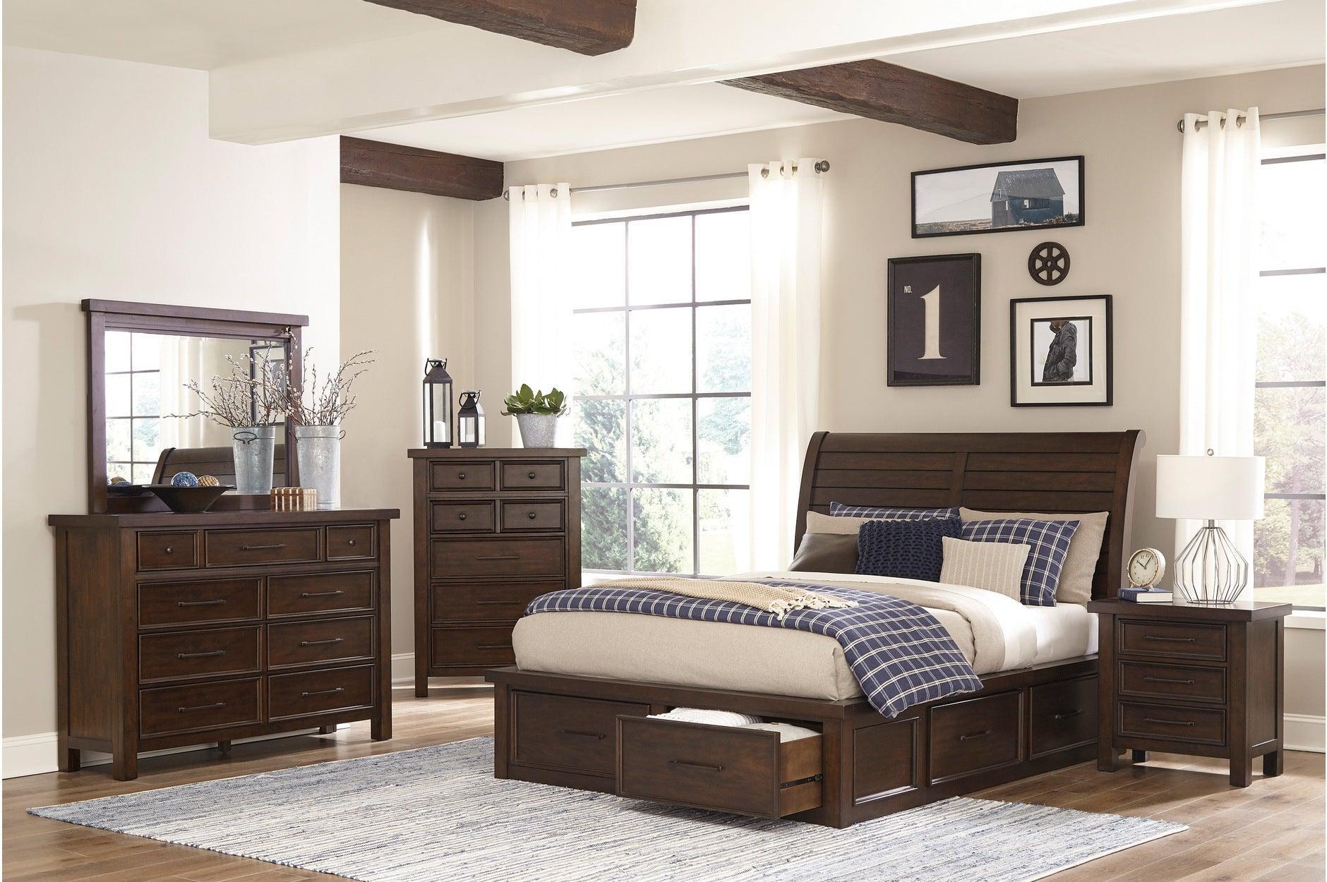 Logandale Brown Sleigh Bedroom Set - Image 2