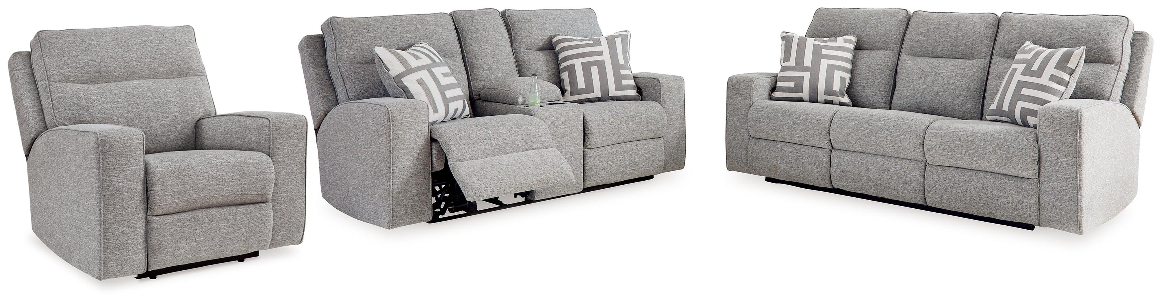 Biscoe Pewter Sofa Loveseat And Recliner - Image 2