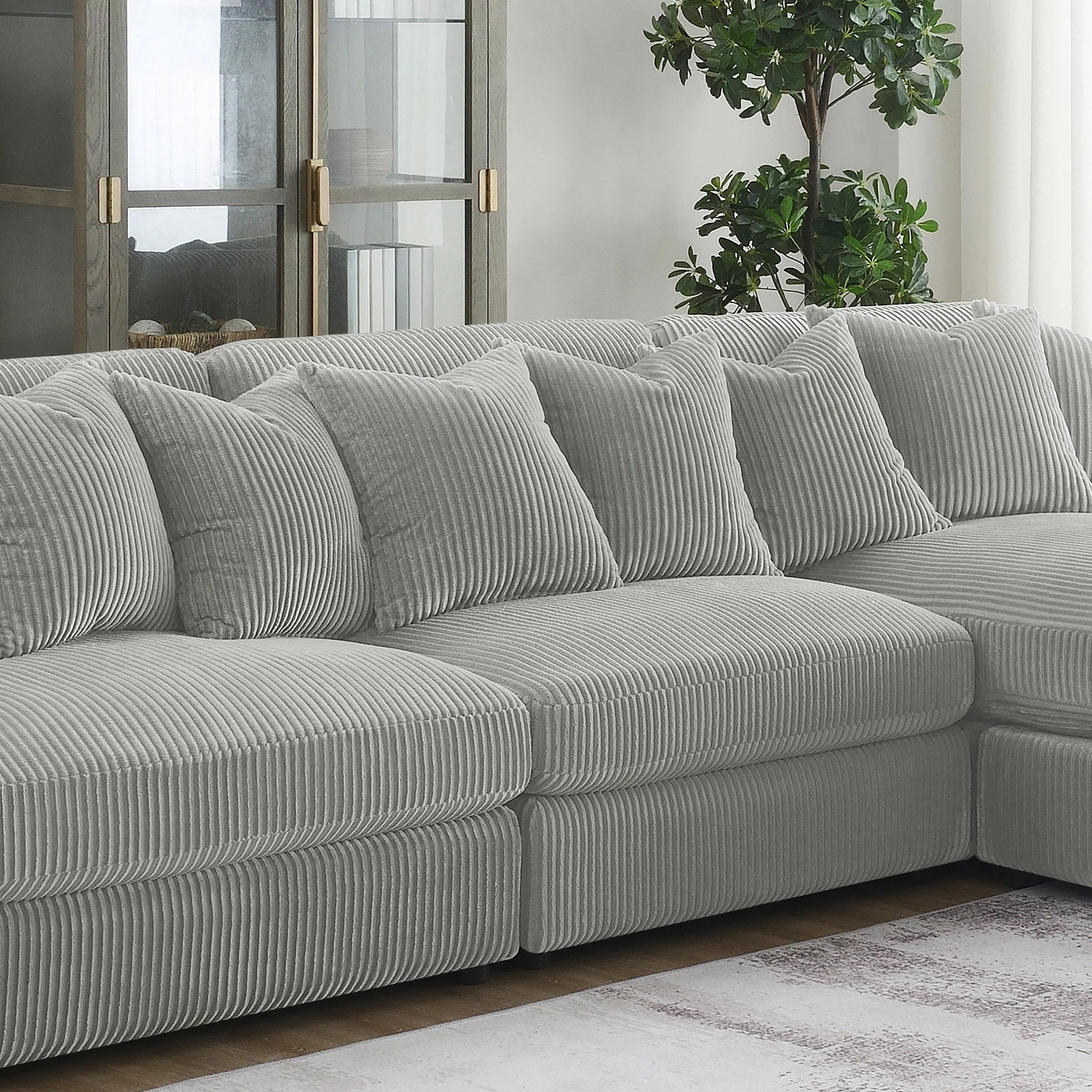 Blaine Upholstered Armless Chair Fog - Image 2