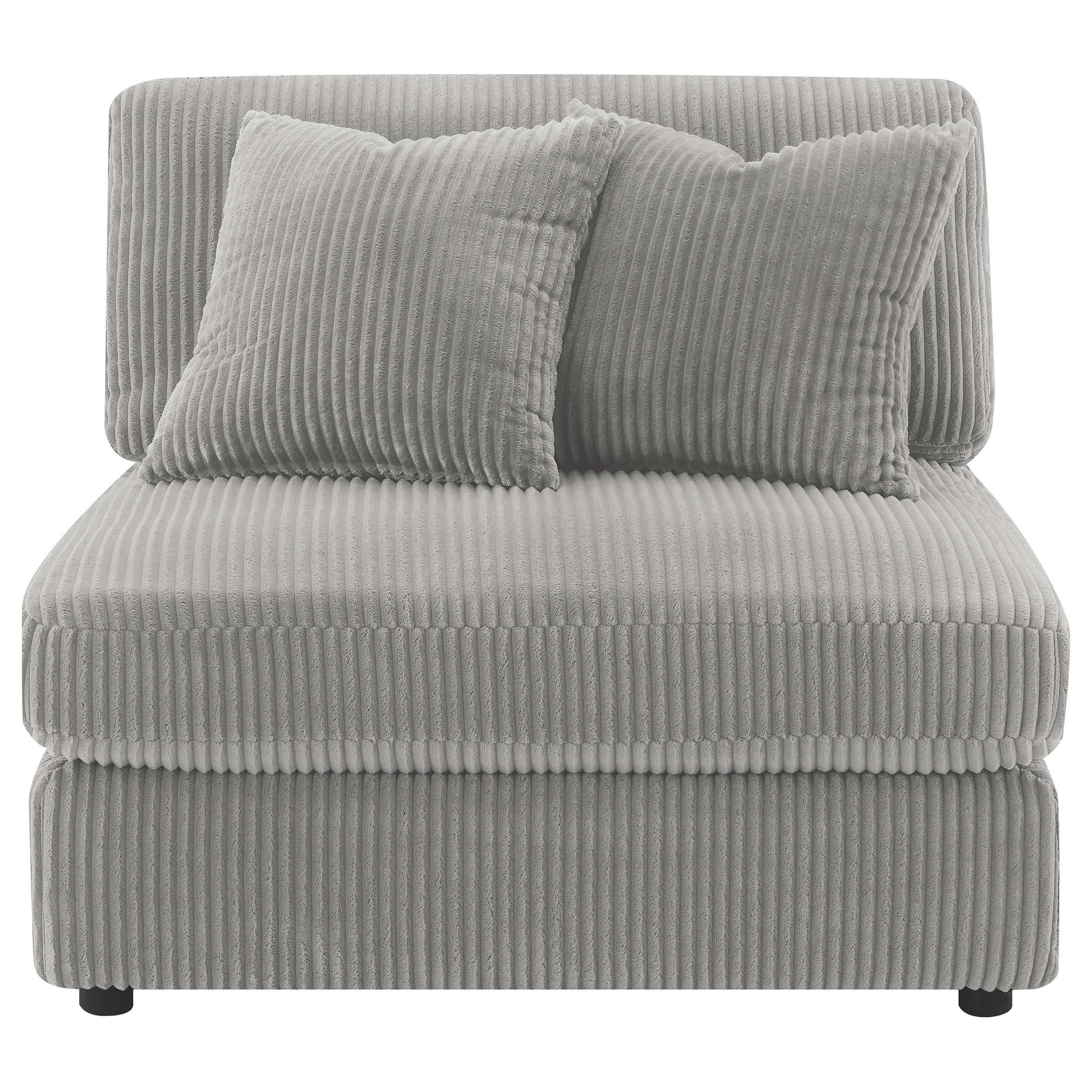 Blaine Upholstered Armless Chair Fog - Image 3