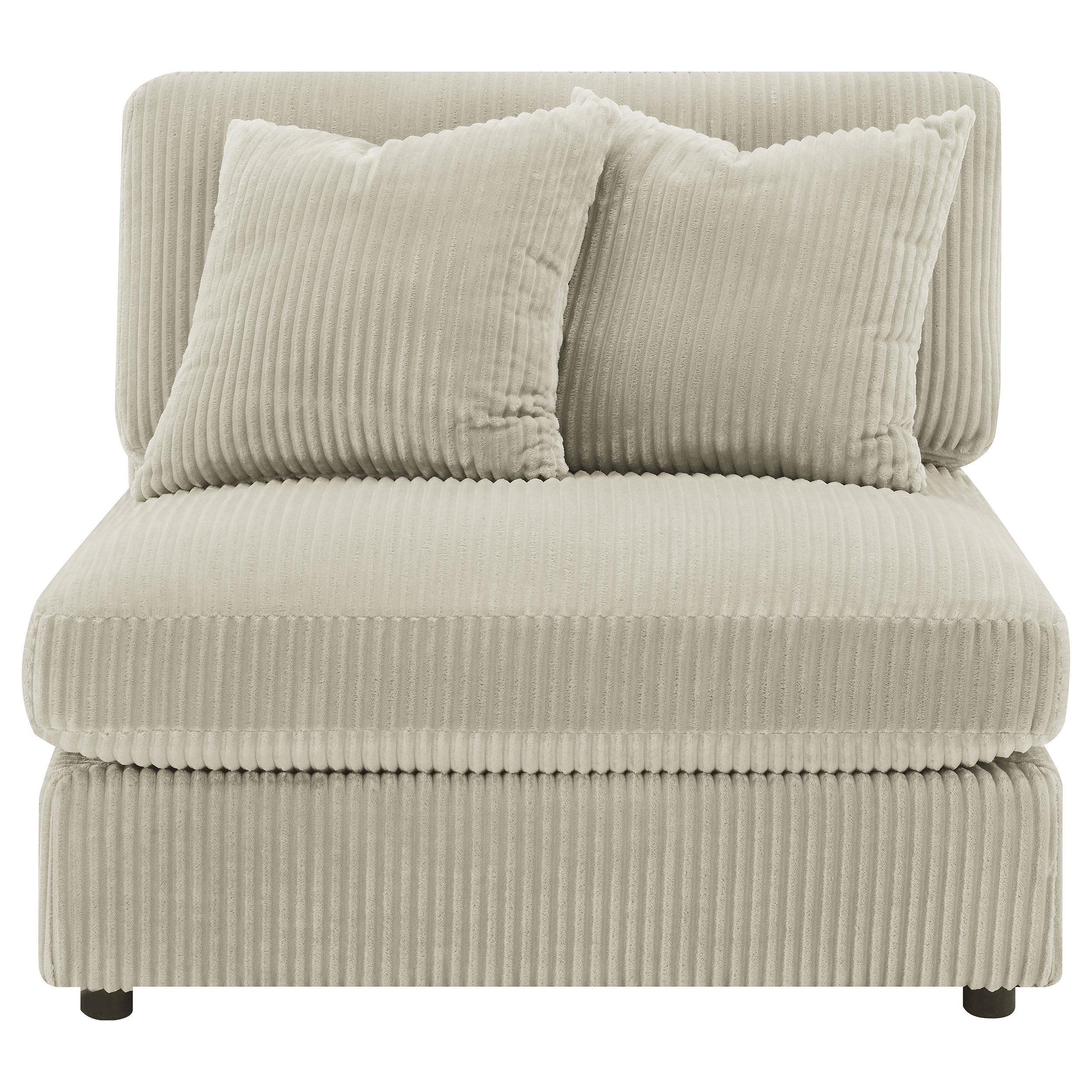 Blaine Upholstered Armless Chair Sand - Image 3