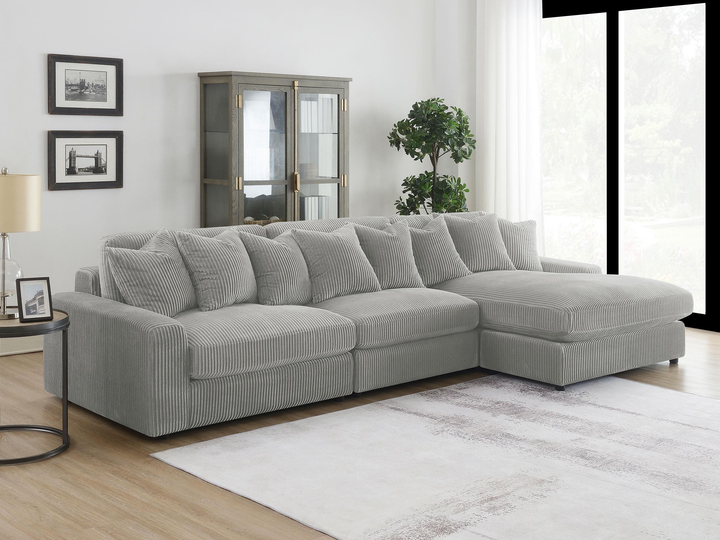 Blaine Upholstered Reversible Chaise Sectional Sofa Fog - Image 2