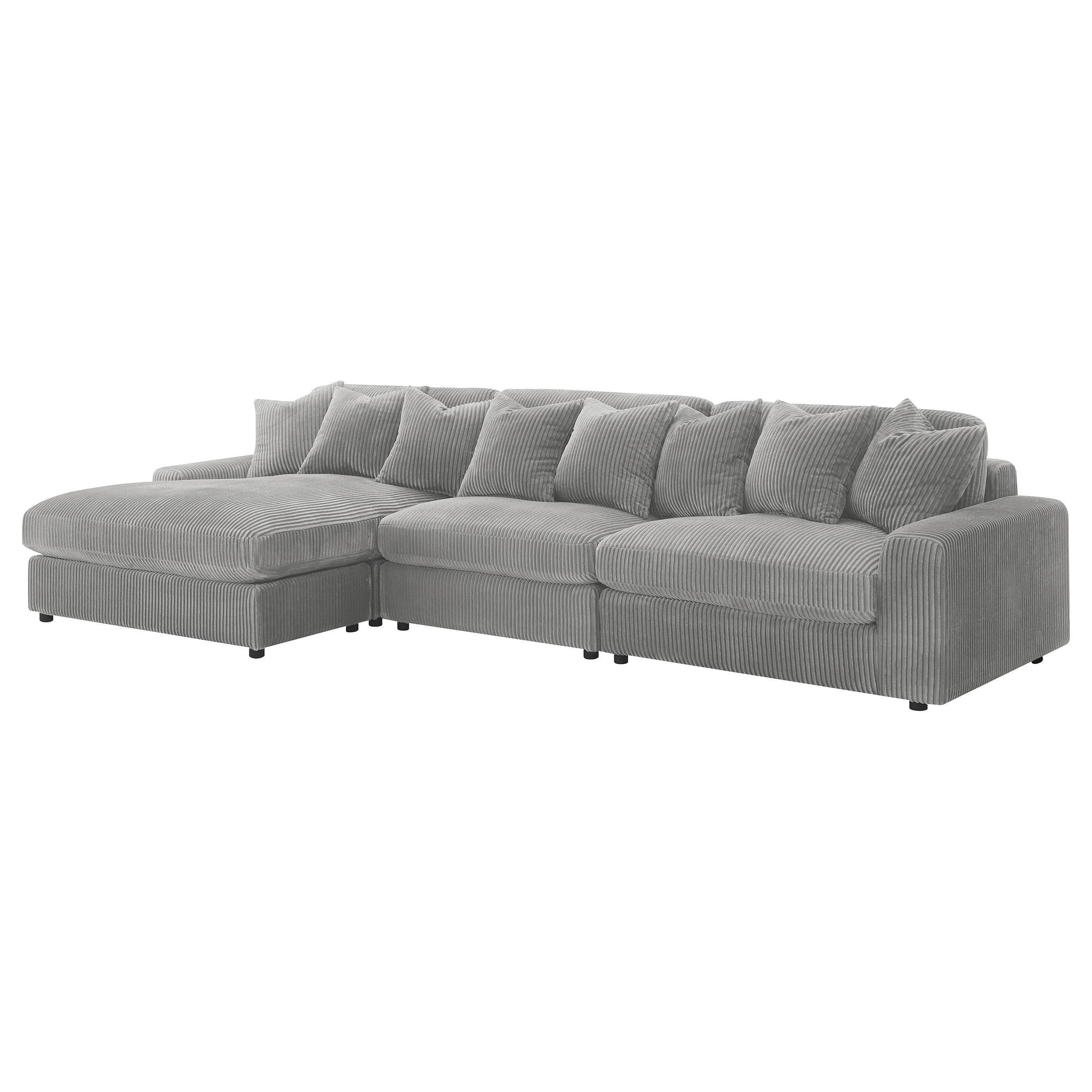 Blaine Upholstered Reversible Chaise Sectional Sofa Fog - Image 3