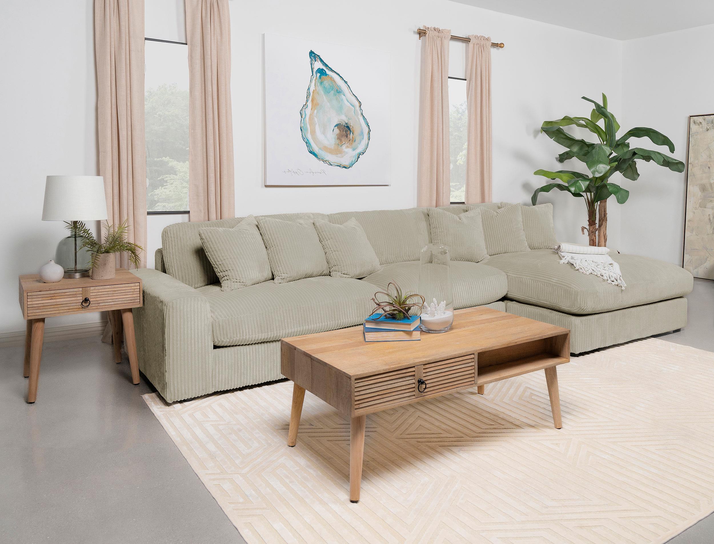 Blaine Upholstered Reversible Chaise Sectional Sofa Sand - Image 2
