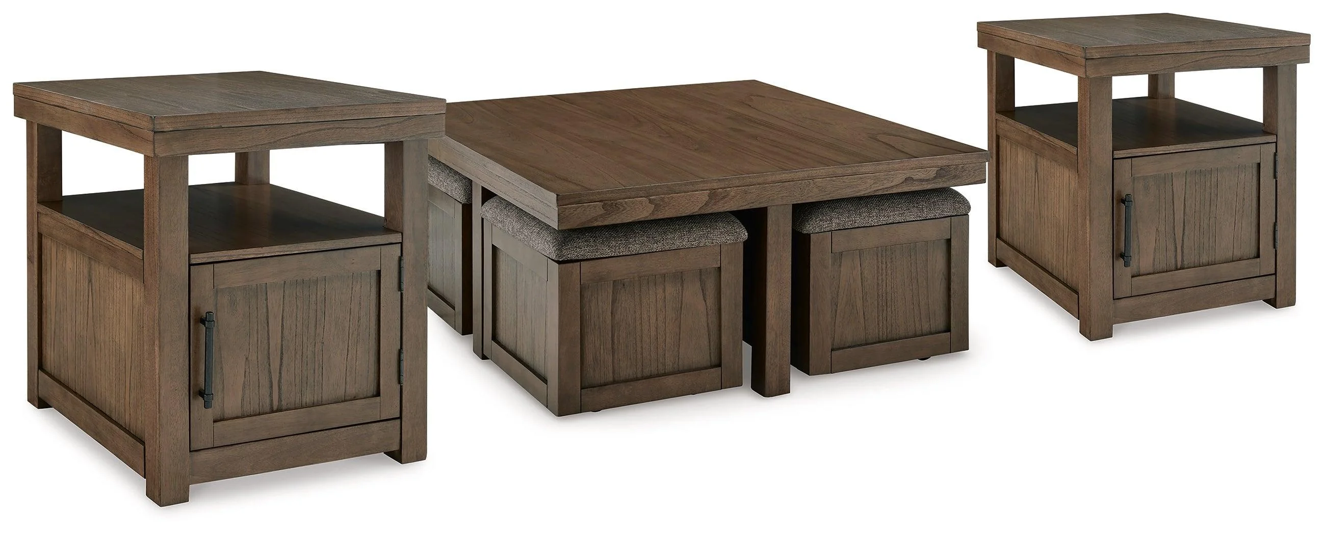 Boardernest Brown Coffee Table With 2 End Tables - Image 3