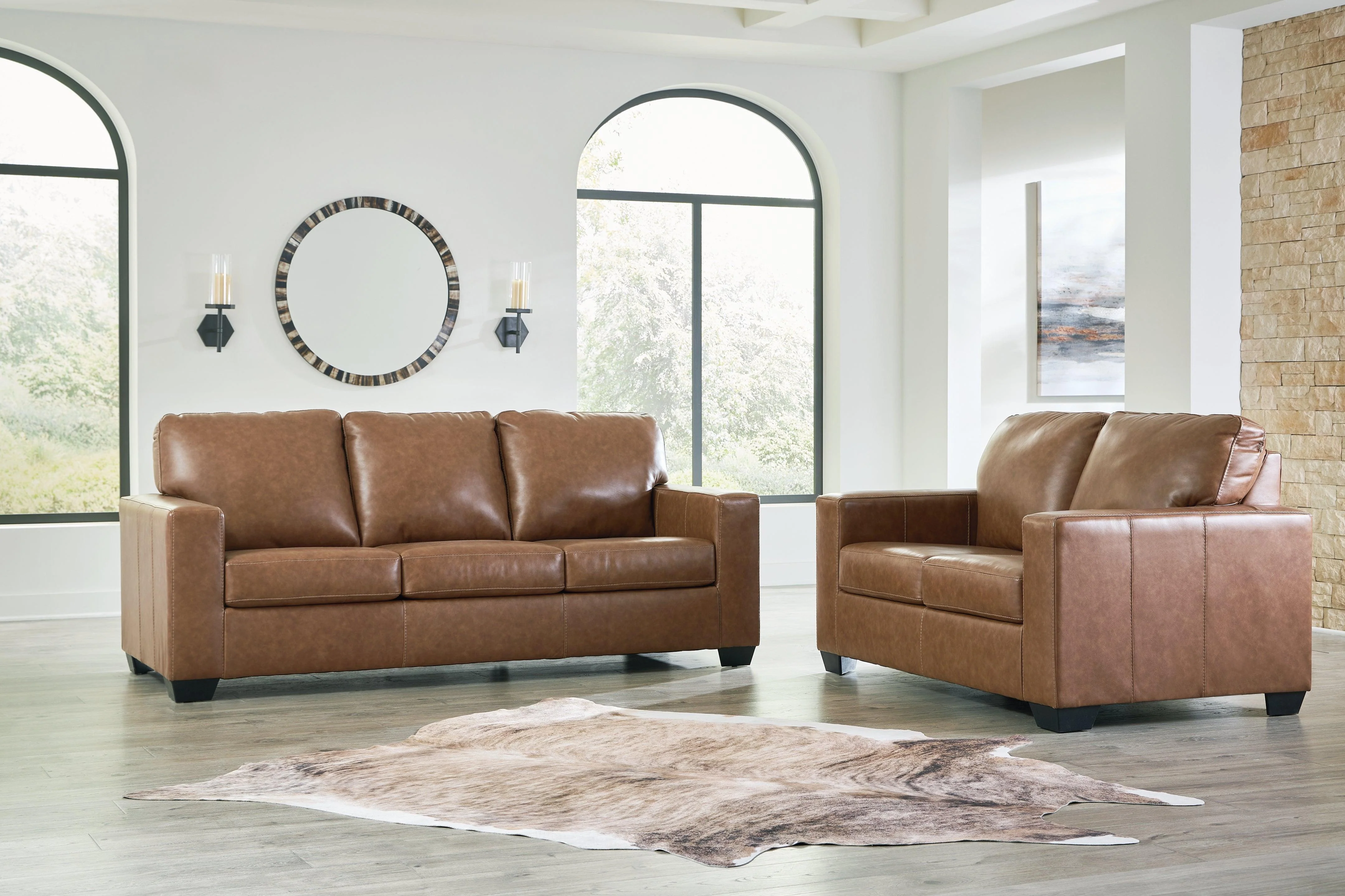 Bolsena Caramel Sofa And Loveseat - Image 2